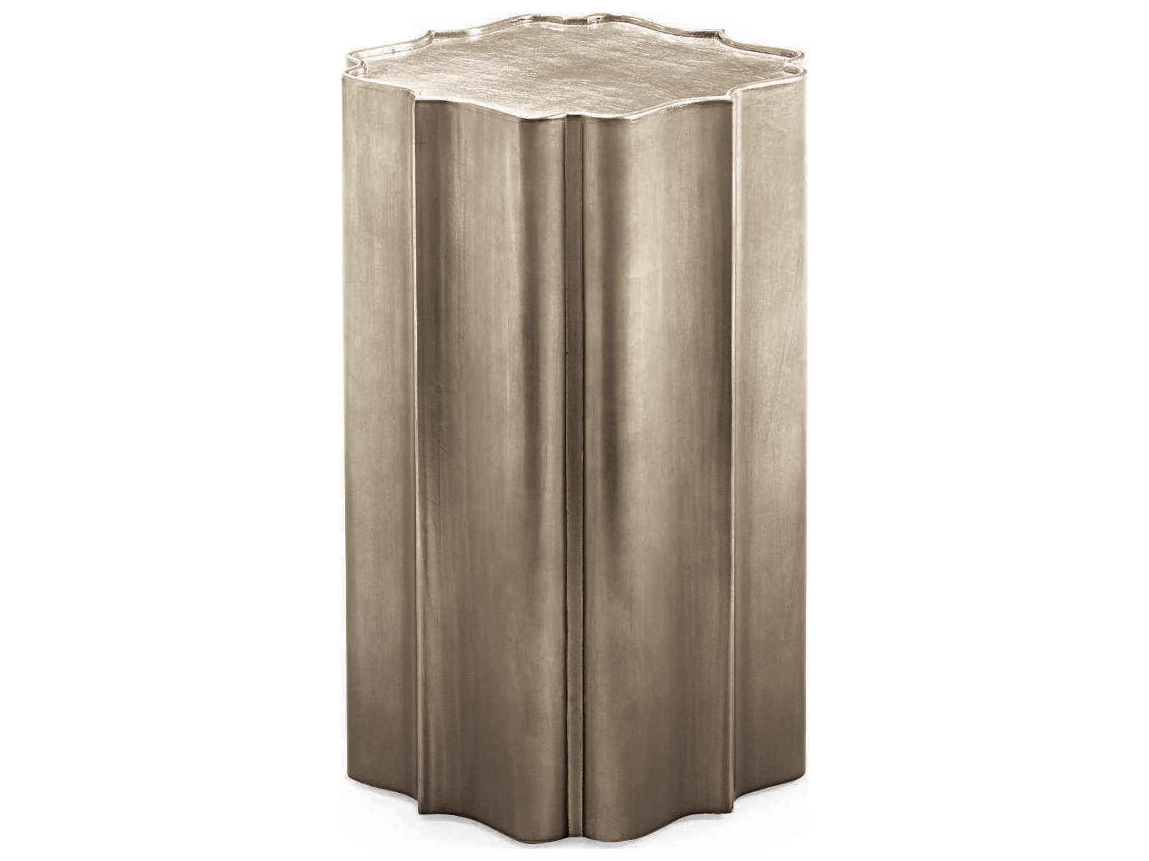 Gold Is Up Round Accent Table with Topaz Transitional Leaf Ombre Finish