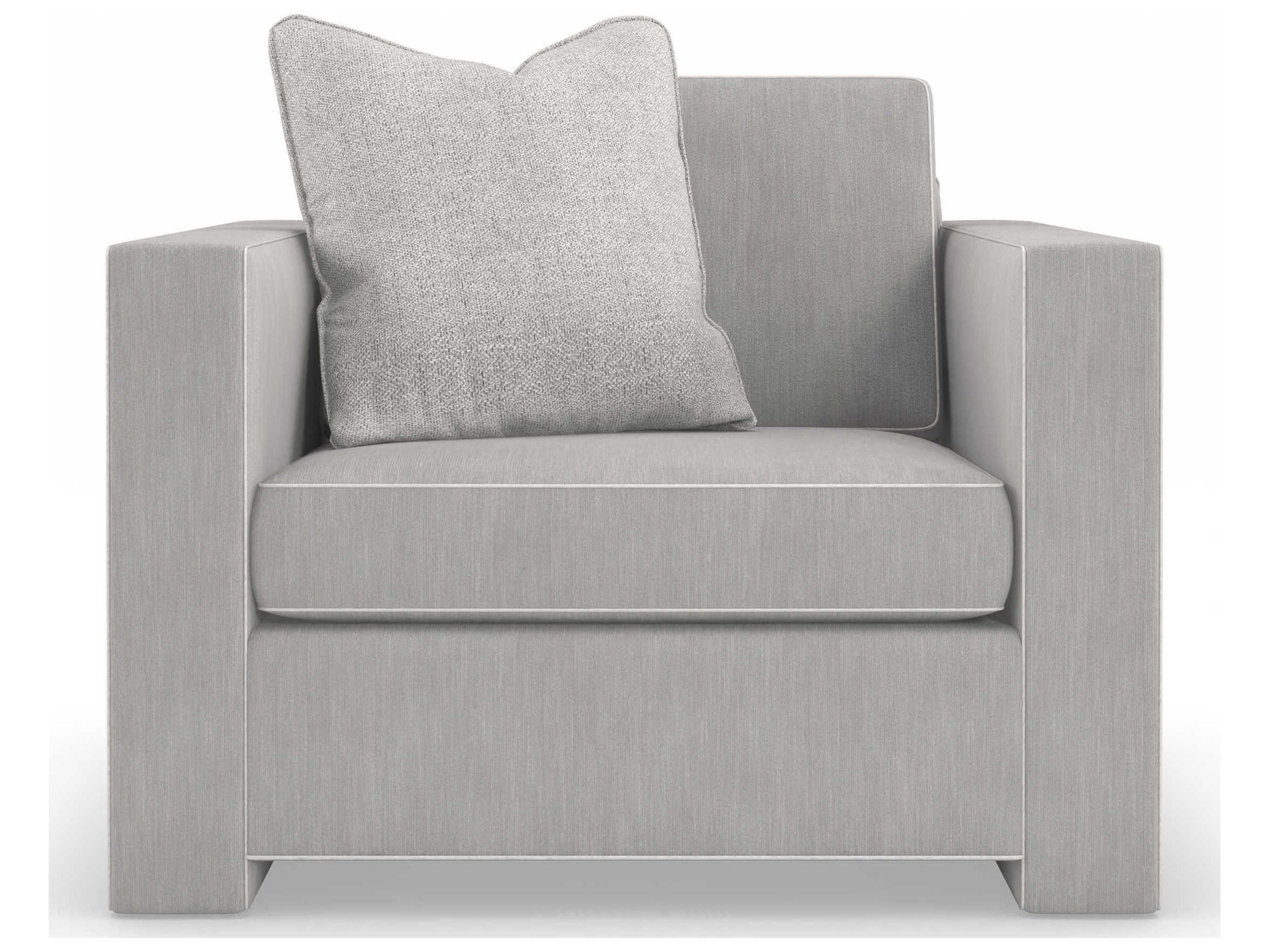 Caracole Upholstery Welt Played Gray Fabric Club Chair