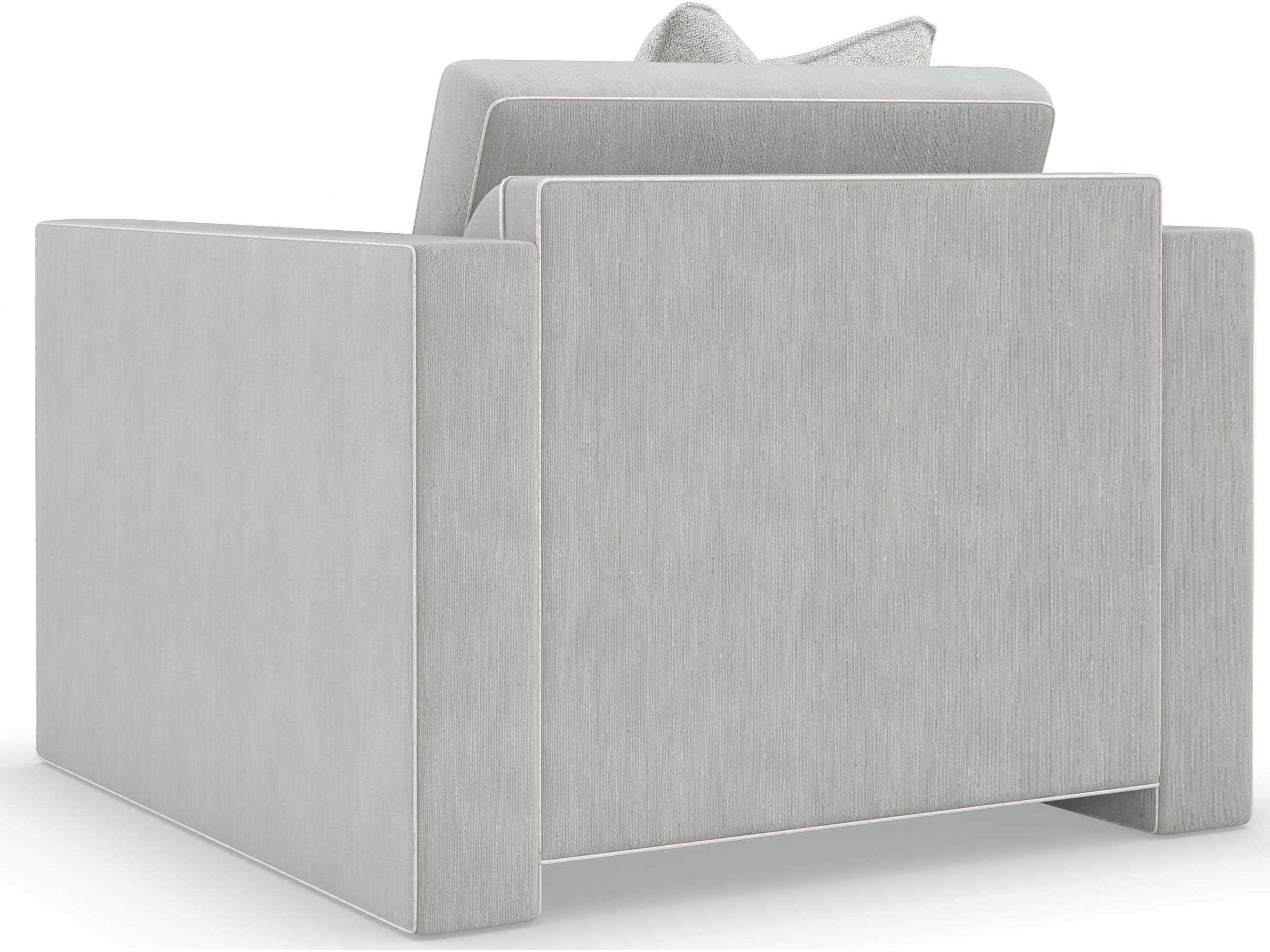 Caracole Upholstery Welt Played Gray Fabric Club Chair