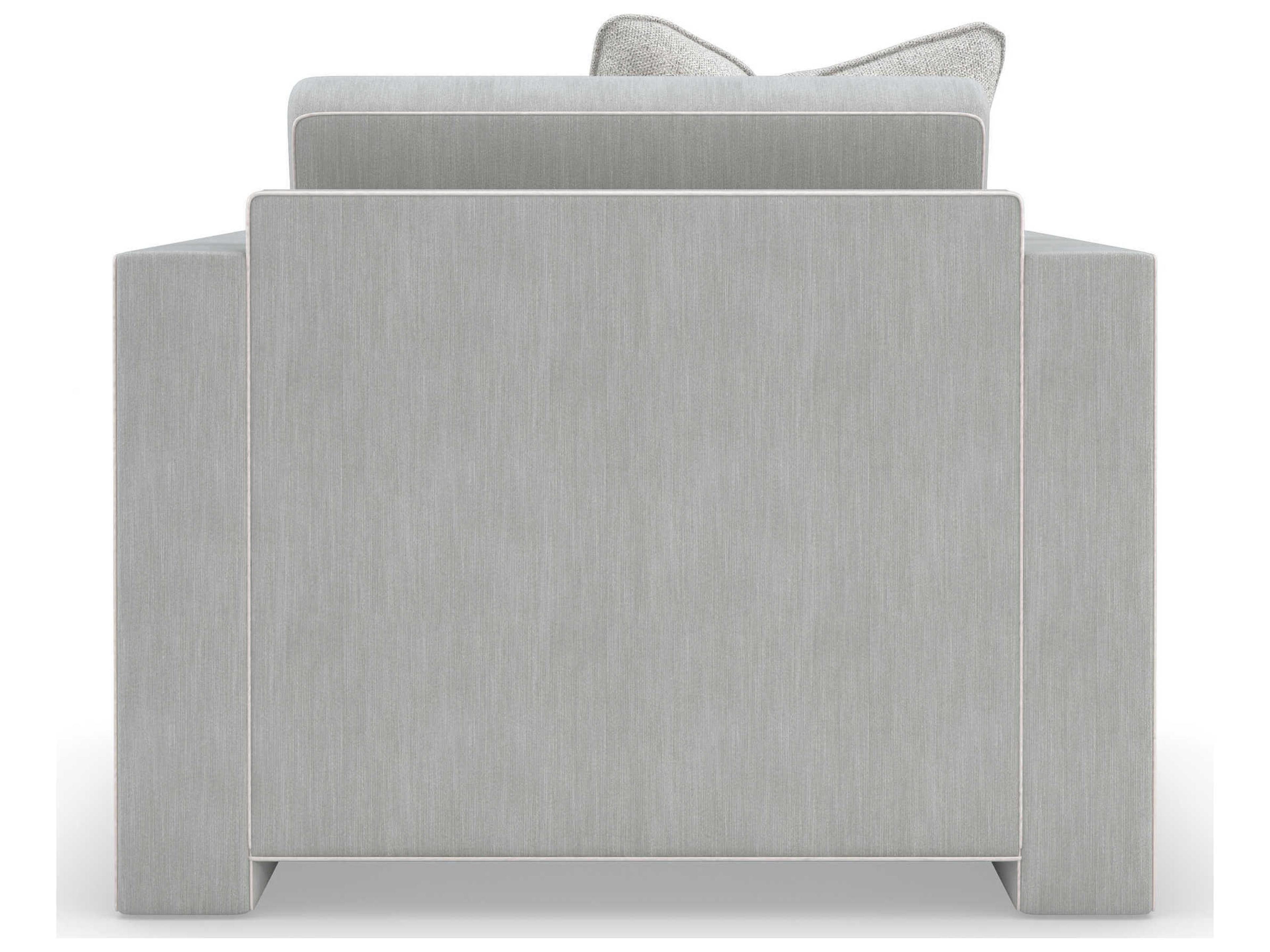 Caracole Upholstery Welt Played Gray Fabric Club Chair