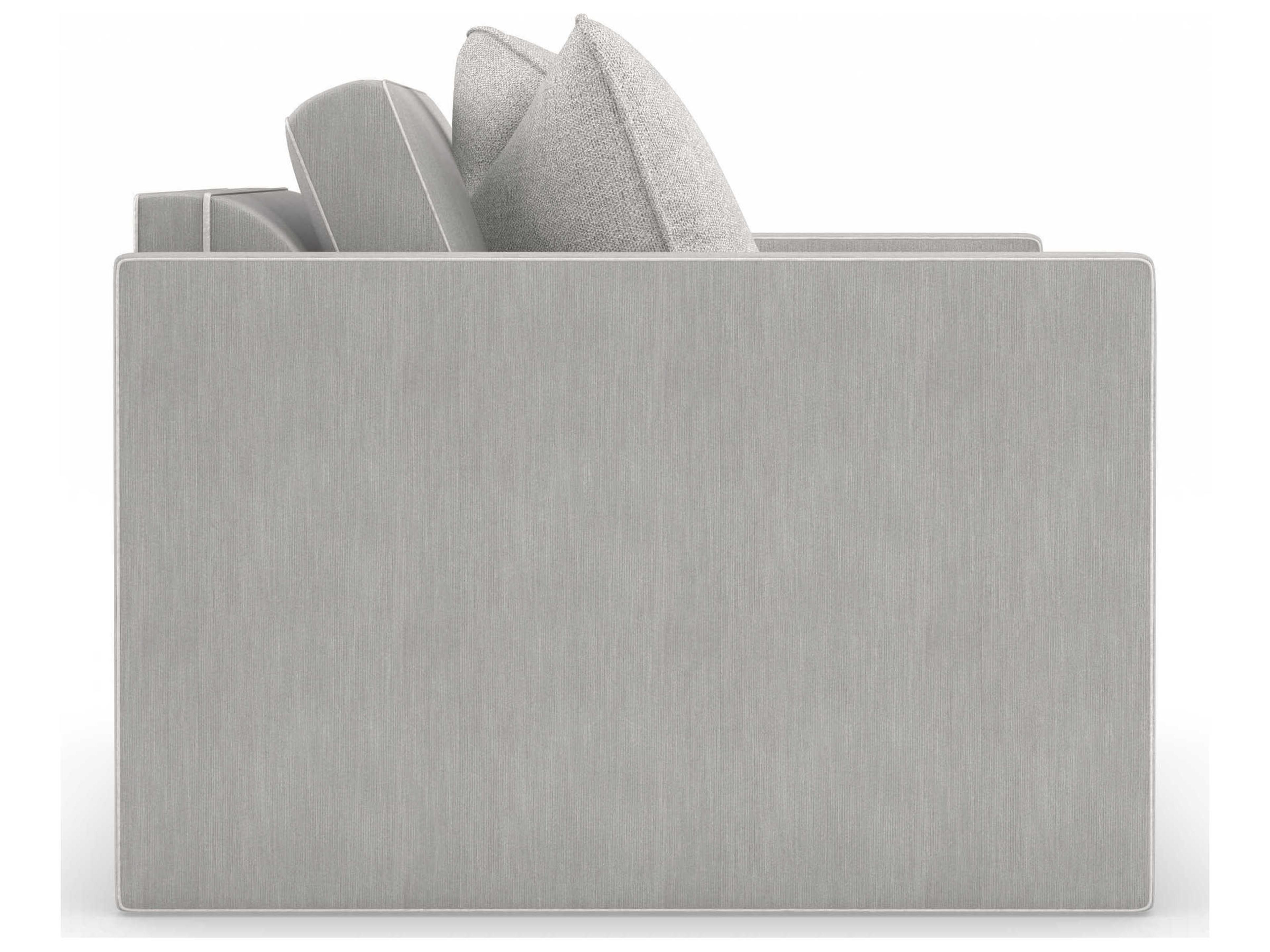 Caracole Upholstery Welt Played Gray Fabric Club Chair