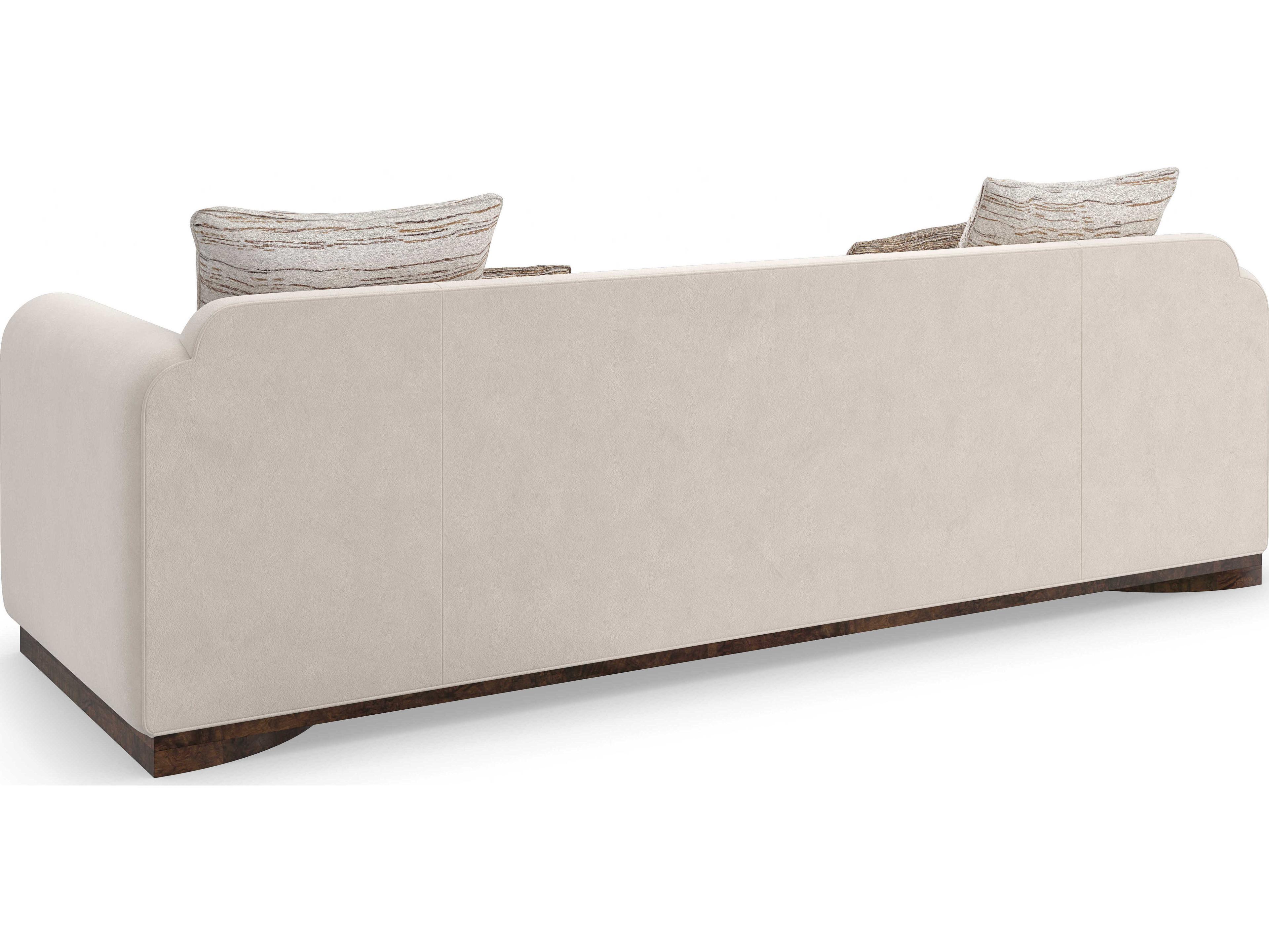 Caracole Upholstery Dimitri Galway Burl White Upholstered Sofa