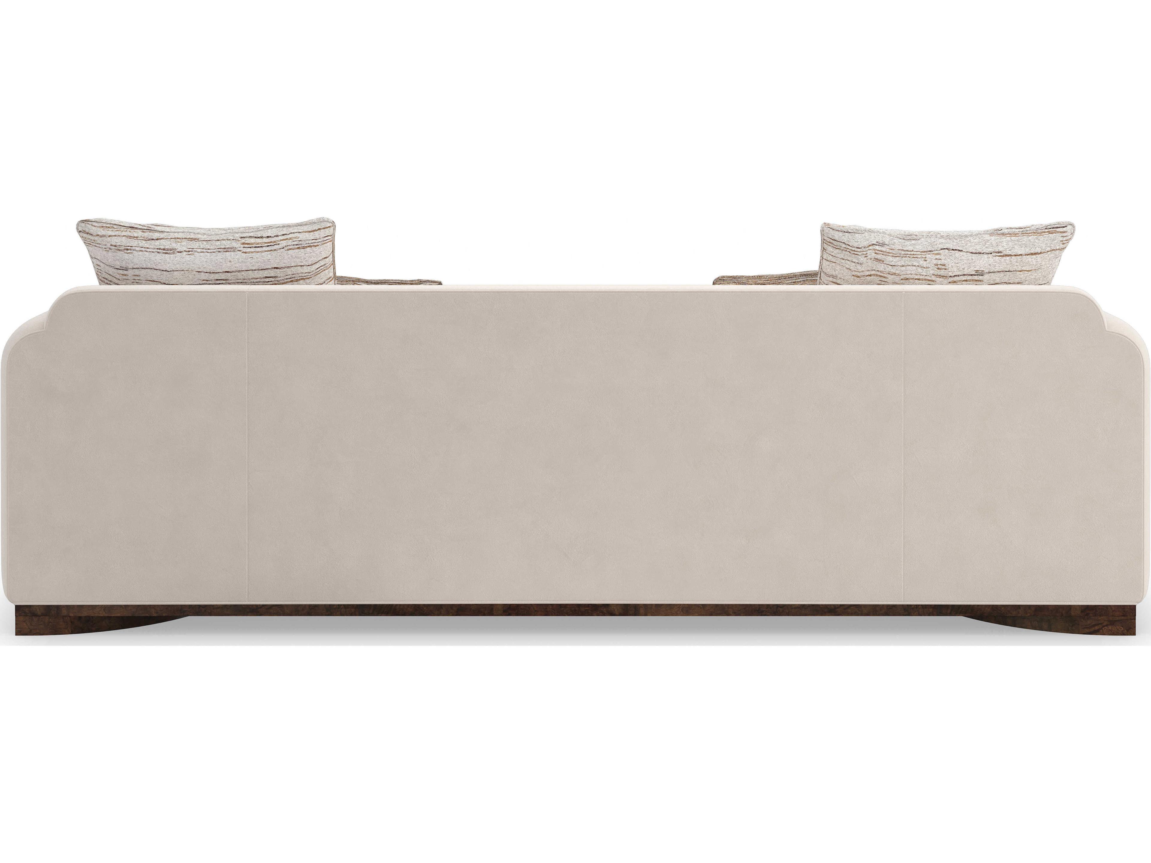 Caracole Upholstery Dimitri Galway Burl White Upholstered Sofa