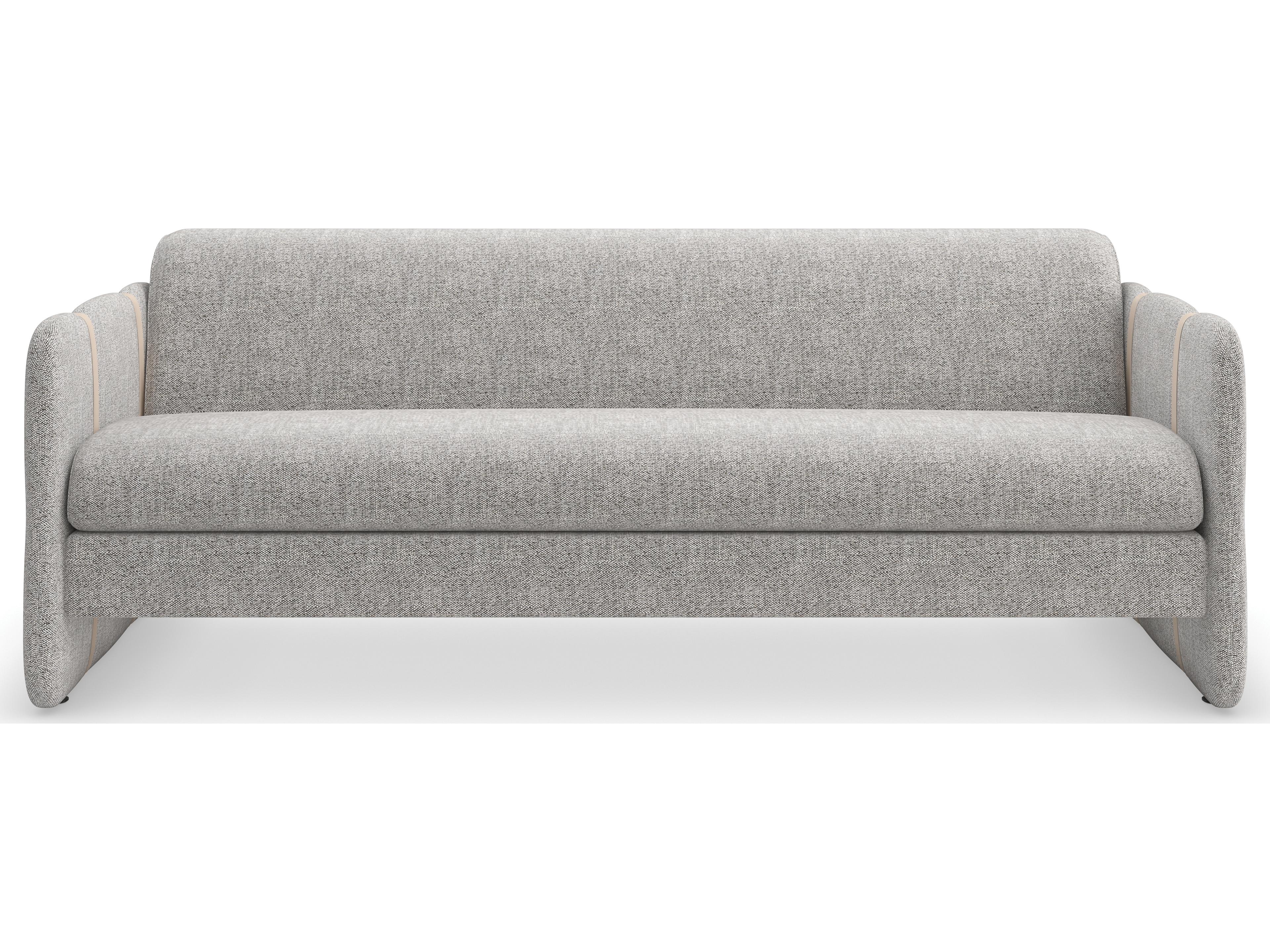 Caracole Upholstery Cigar Club Gray Upholstered Sofa