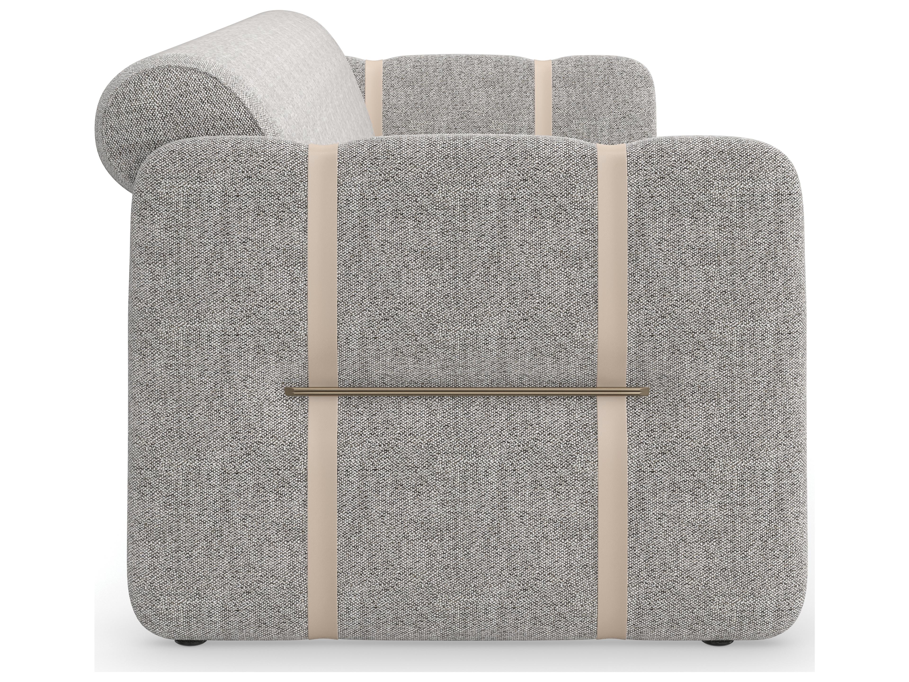 Caracole Upholstery Cigar Club Gray Upholstered Sofa