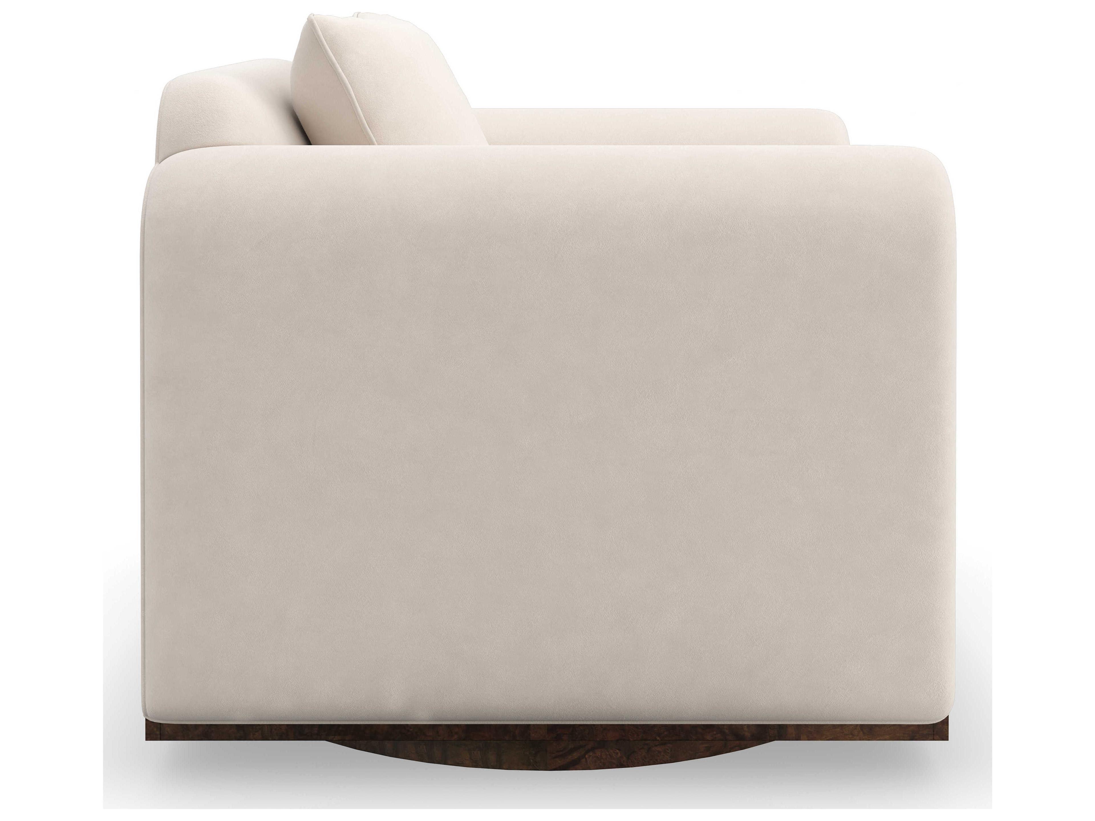 Caracole Upholstery Dimitri Swivel White Fabric Accent Chair