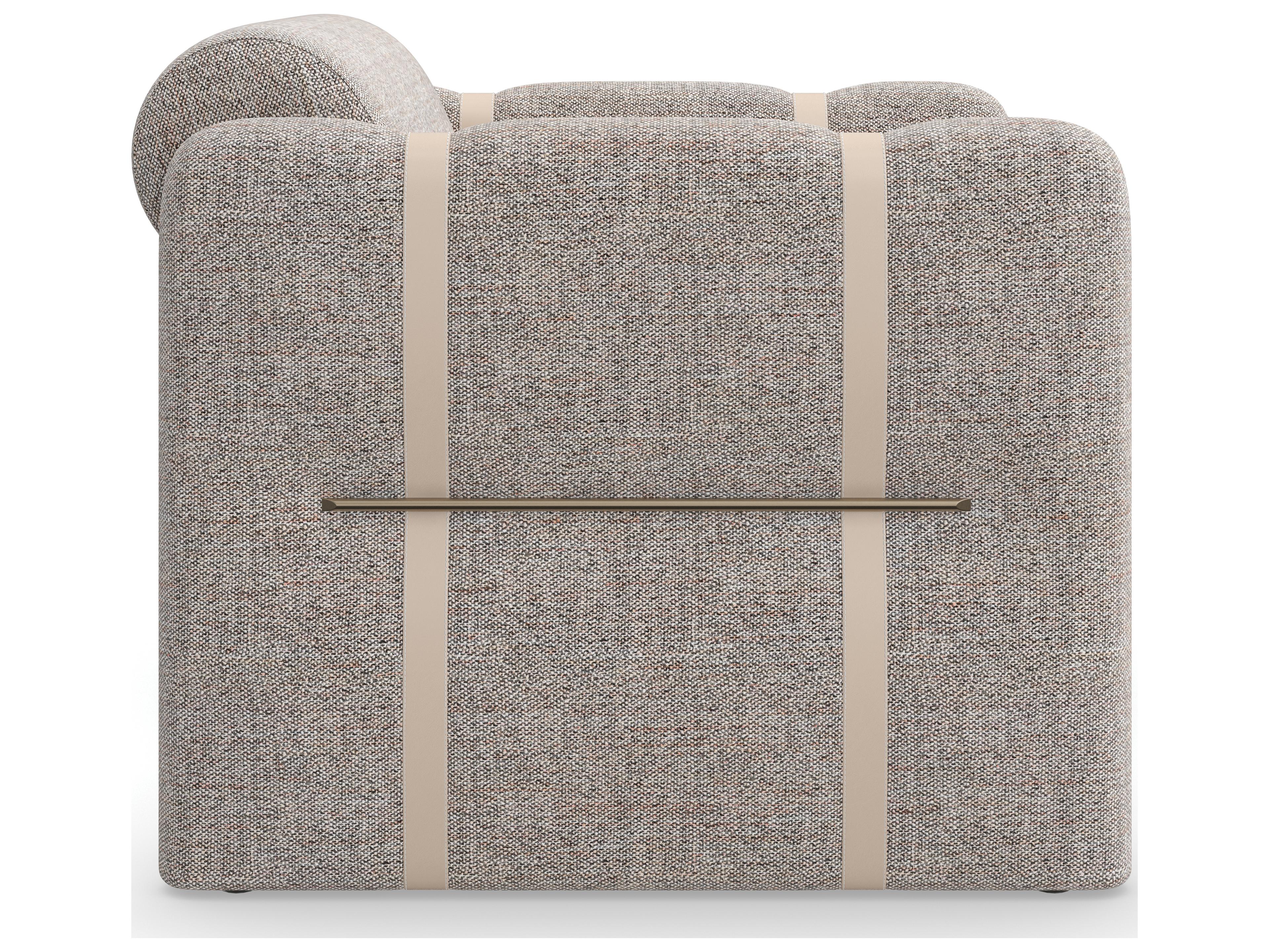 Caracole Upholstery Cigar Club Gray Fabric Accent Chair