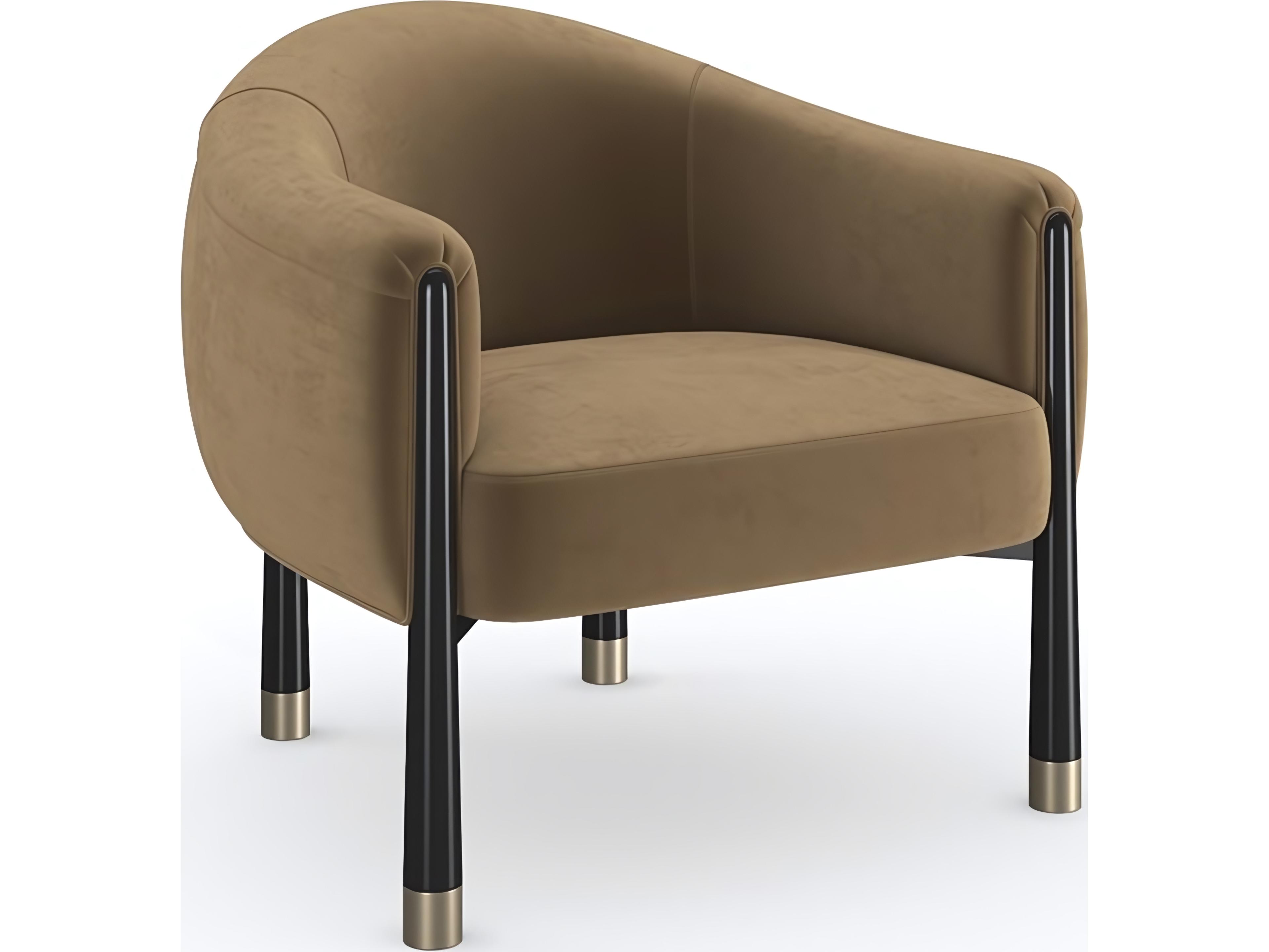 Baton Brown Velvet Accent Chair