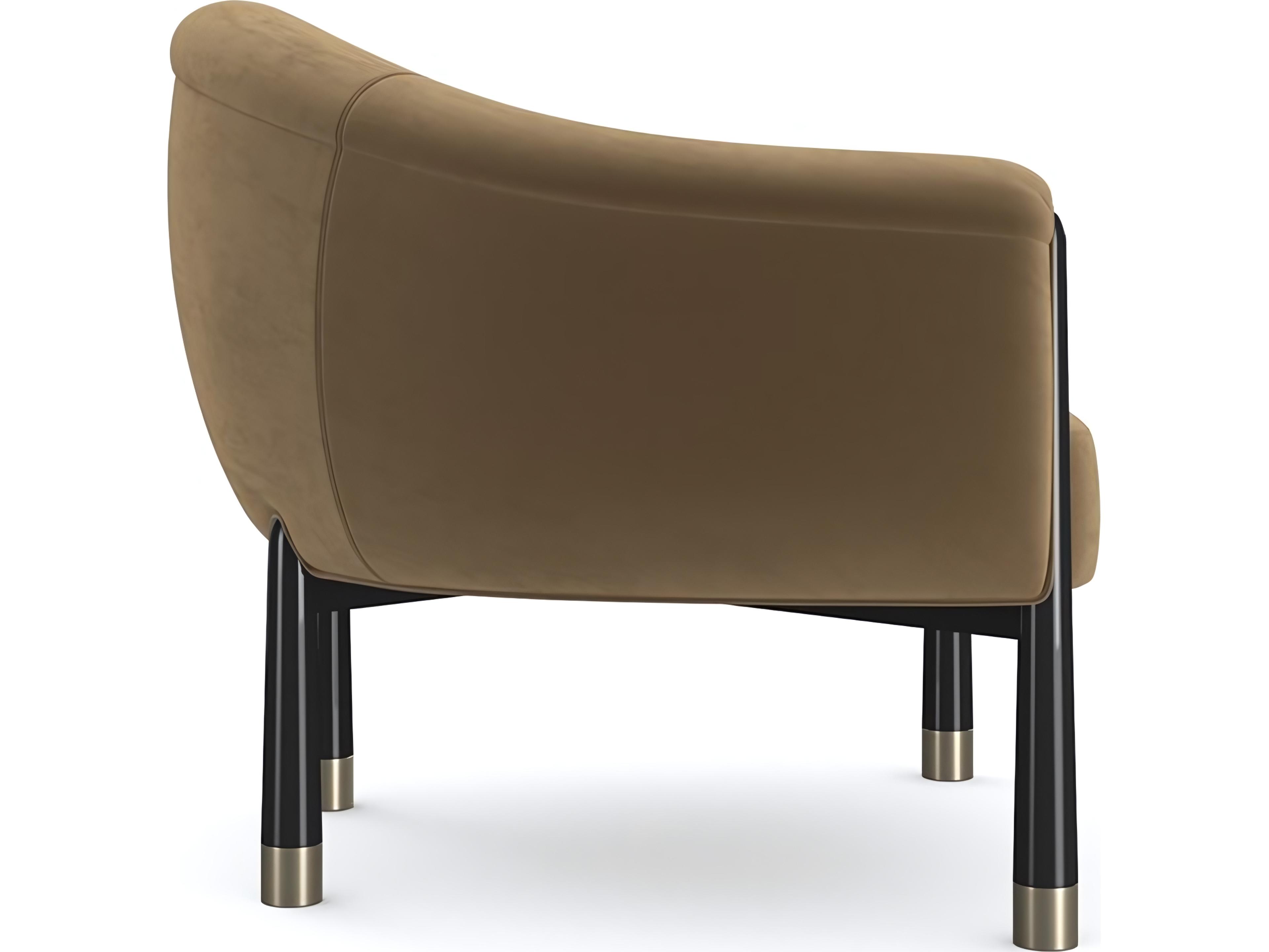 Caracole Baton Brown Velvet Accent Chair