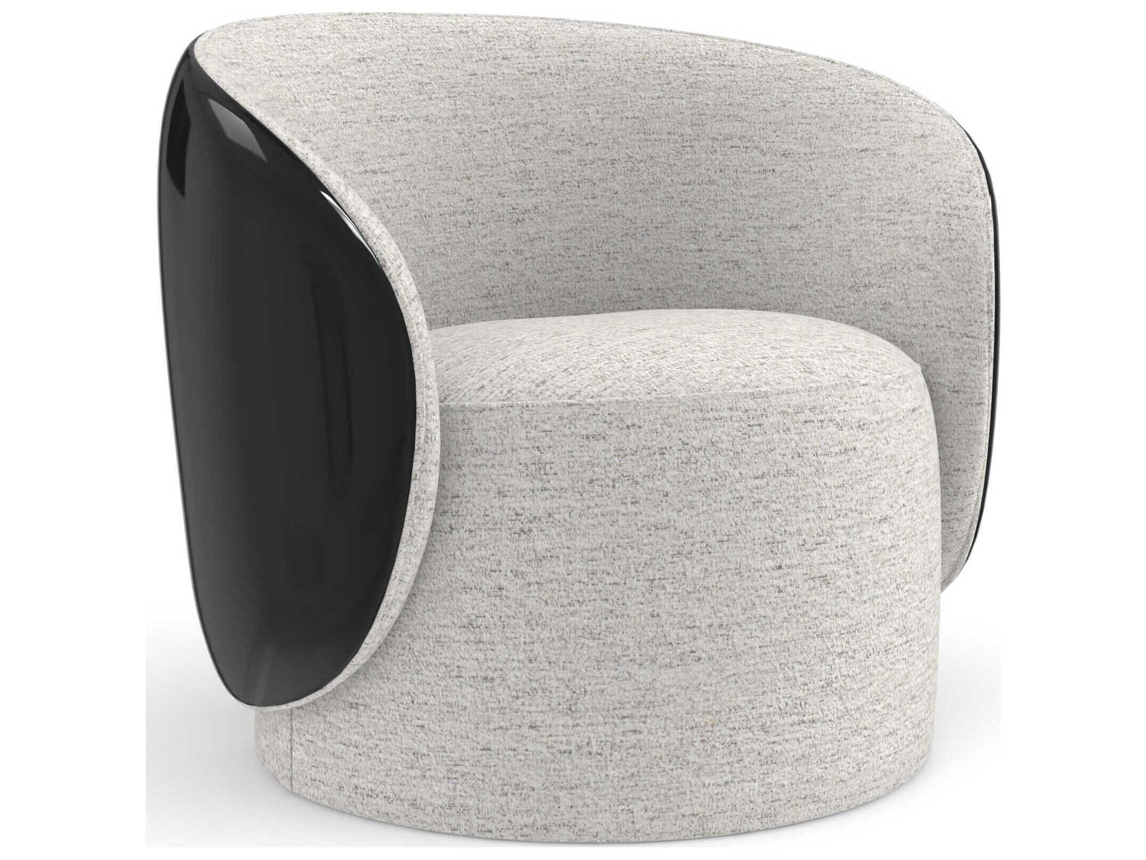Cuff Swivel White Accent Chair