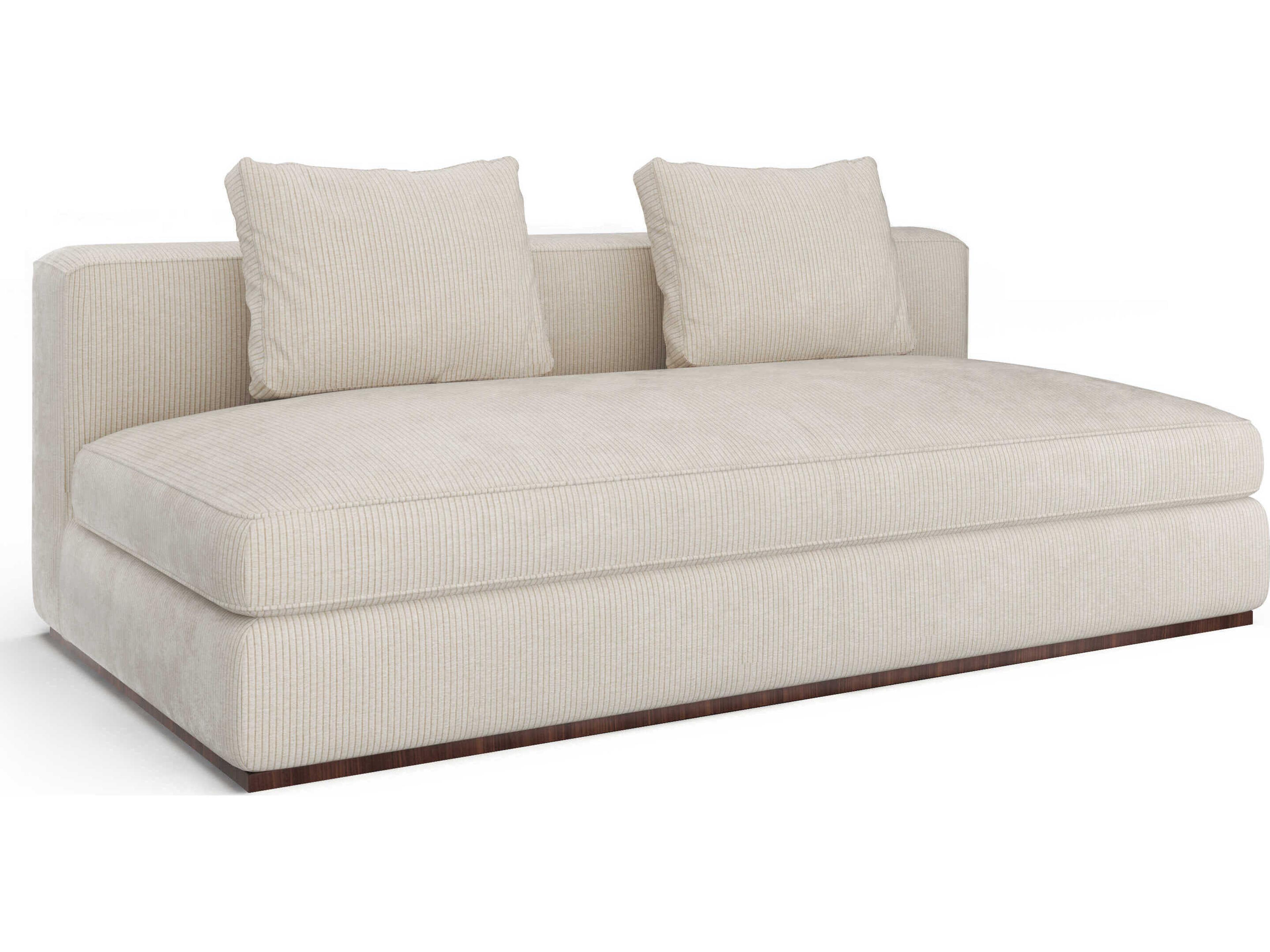 Bello Retro Walnut Cream Velvet Upholstered Modular