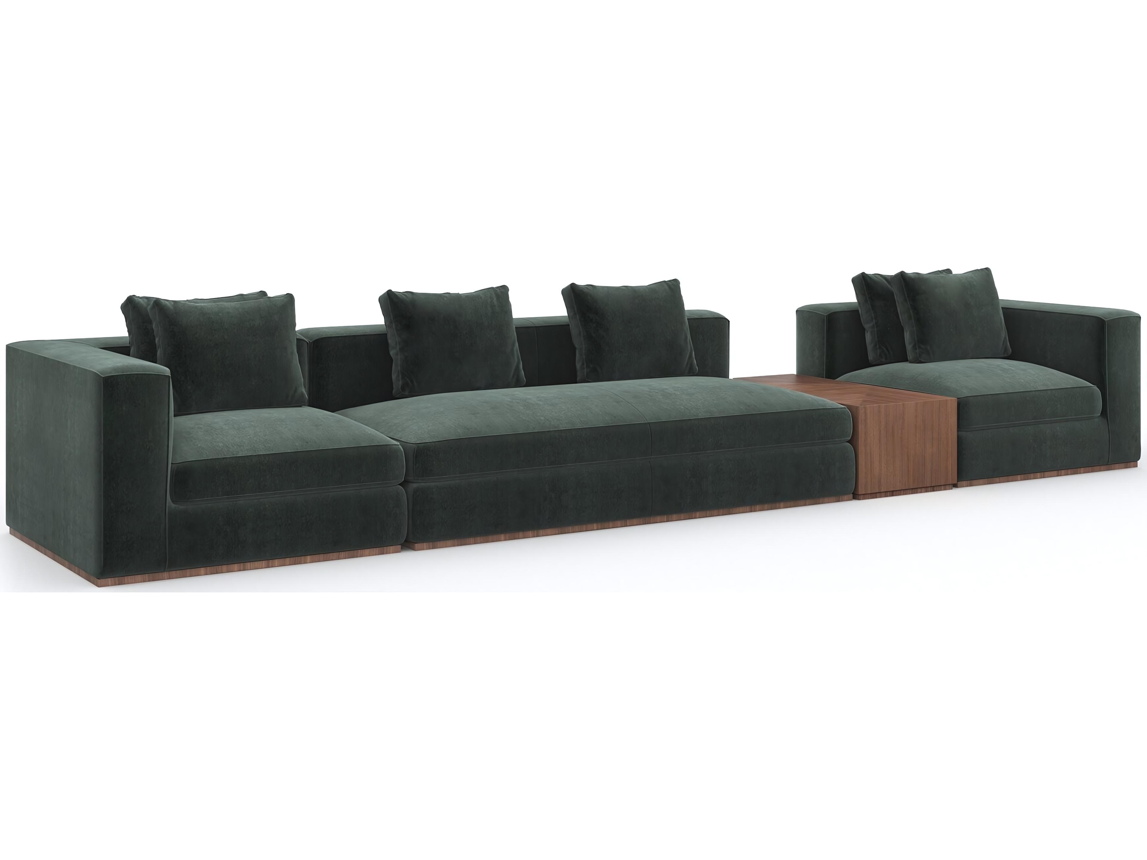 Bello Green Upholstered Sectional Sofa
