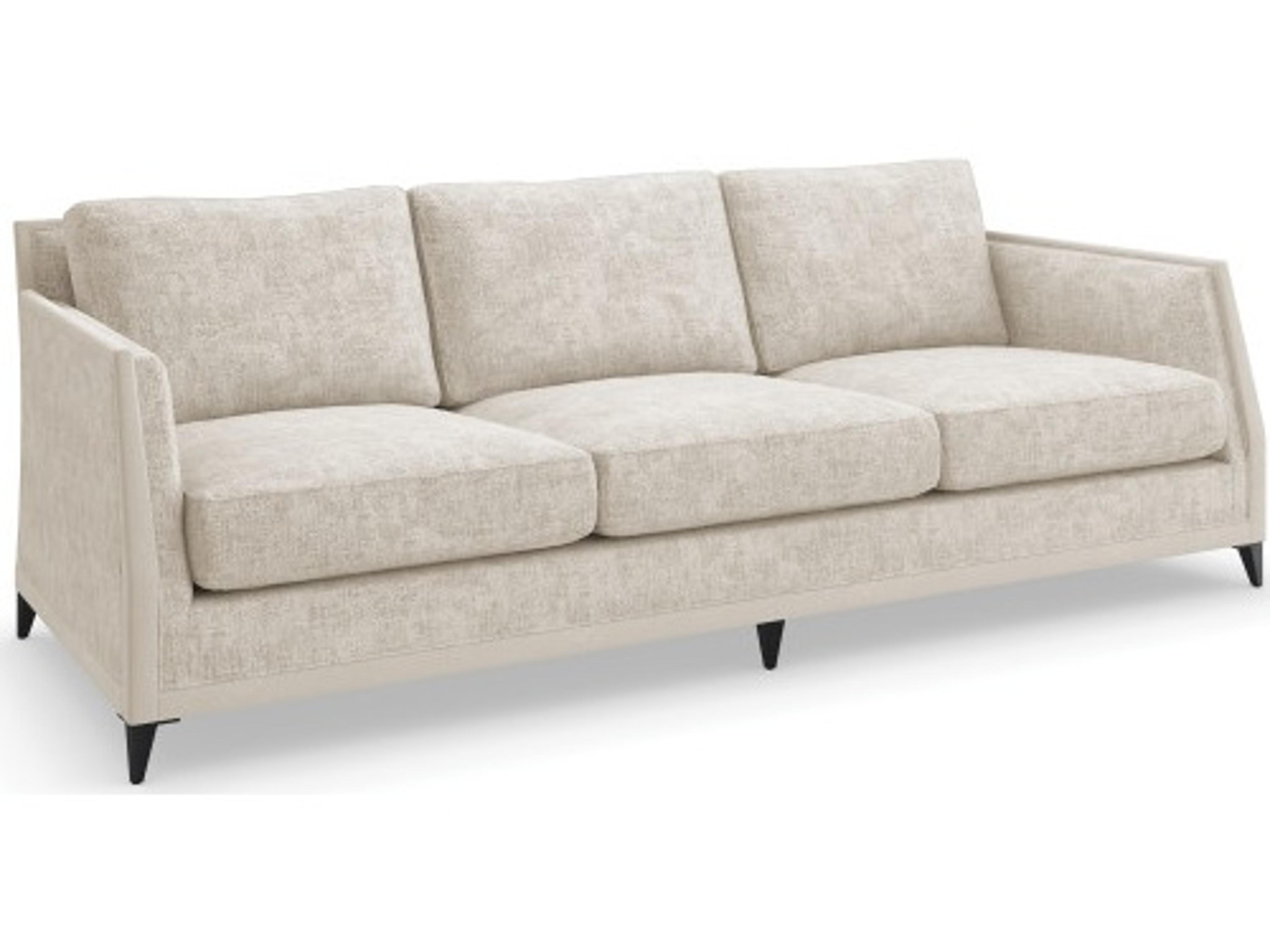 Brushed Deep Bronze Beige Upholstered Sofa