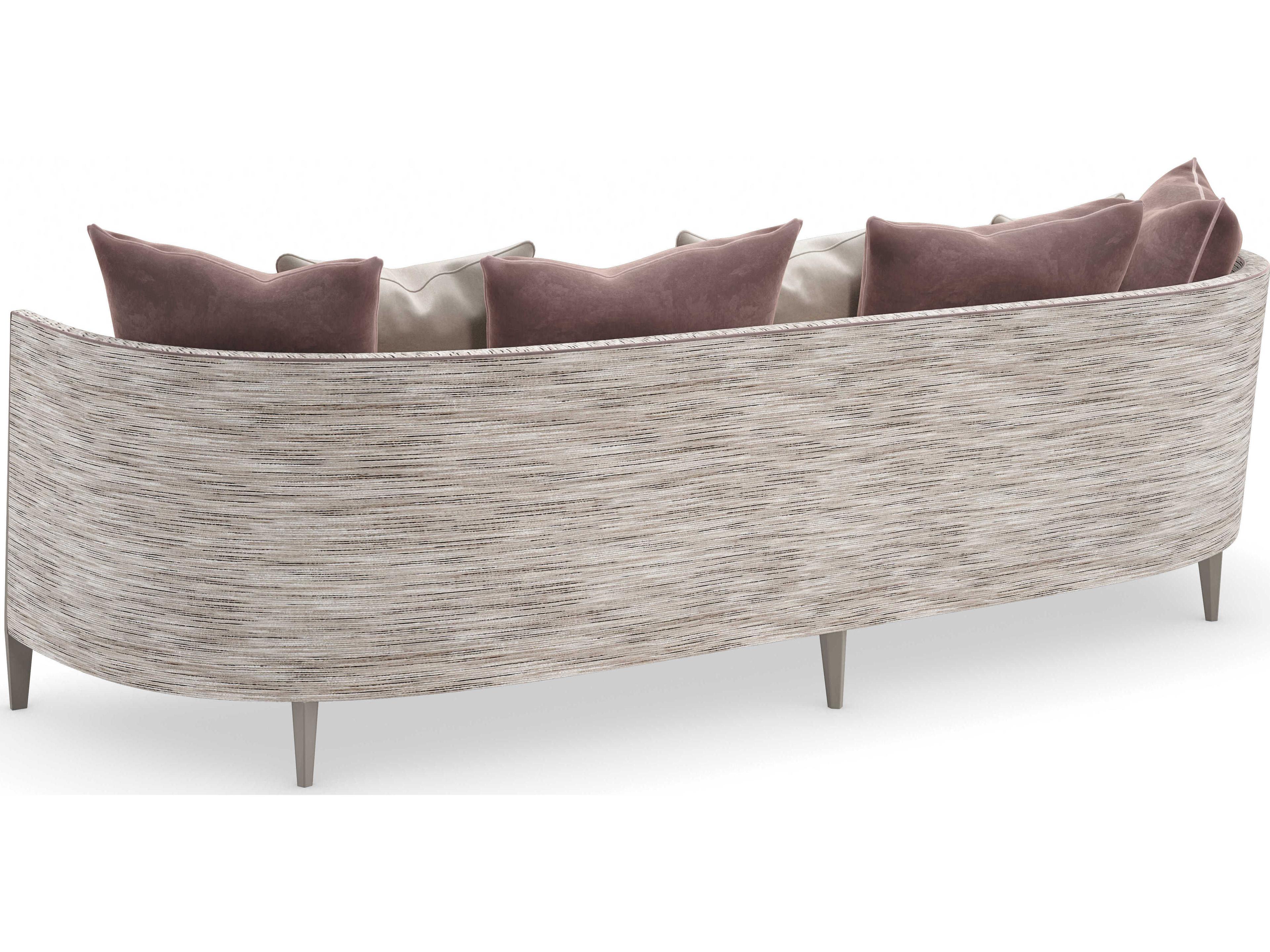 Caracole Upholstery Piping Hot Soft Silver Paint Upholstered Sofa