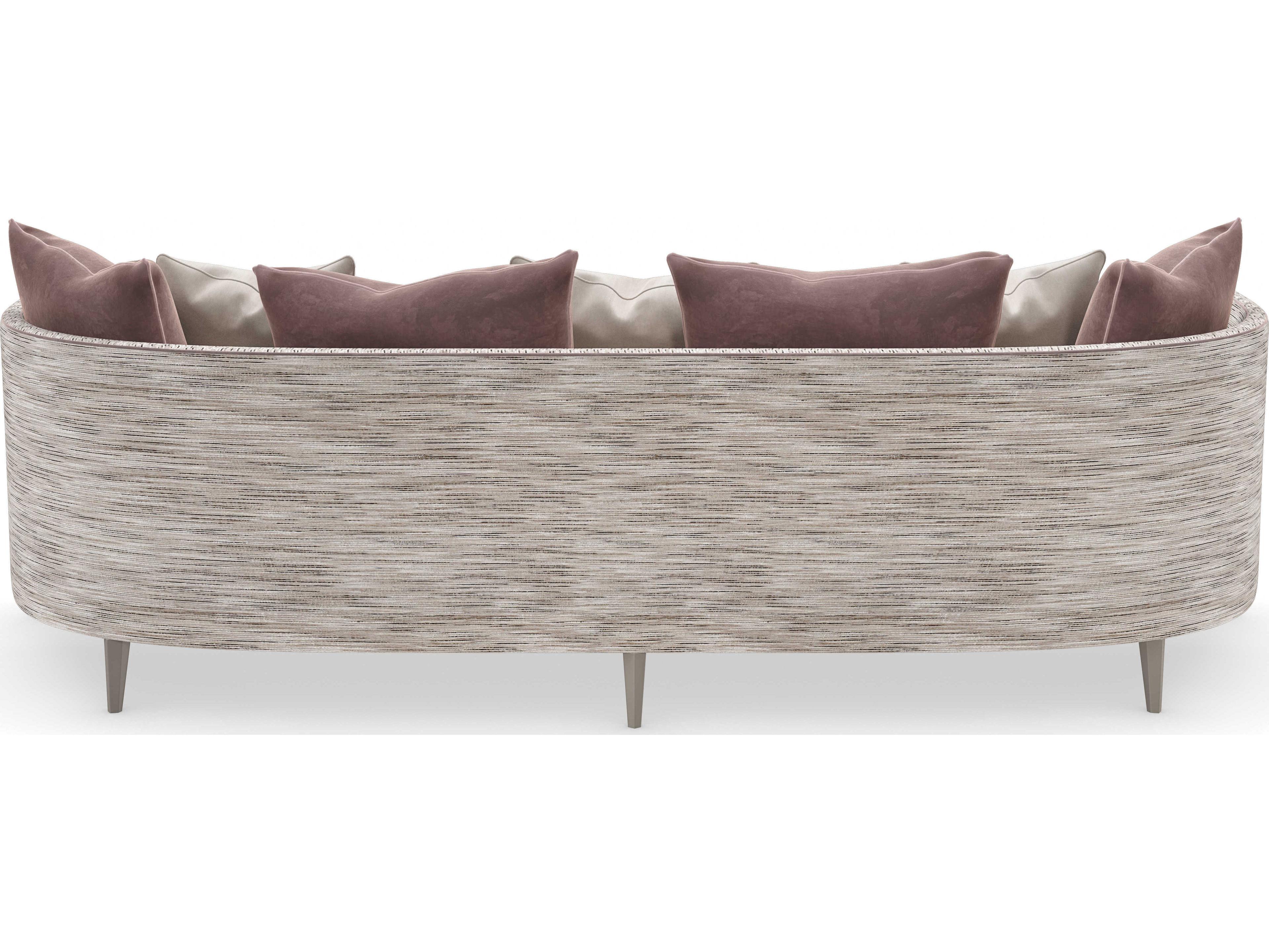 Caracole Upholstery Piping Hot Soft Silver Paint Upholstered Sofa