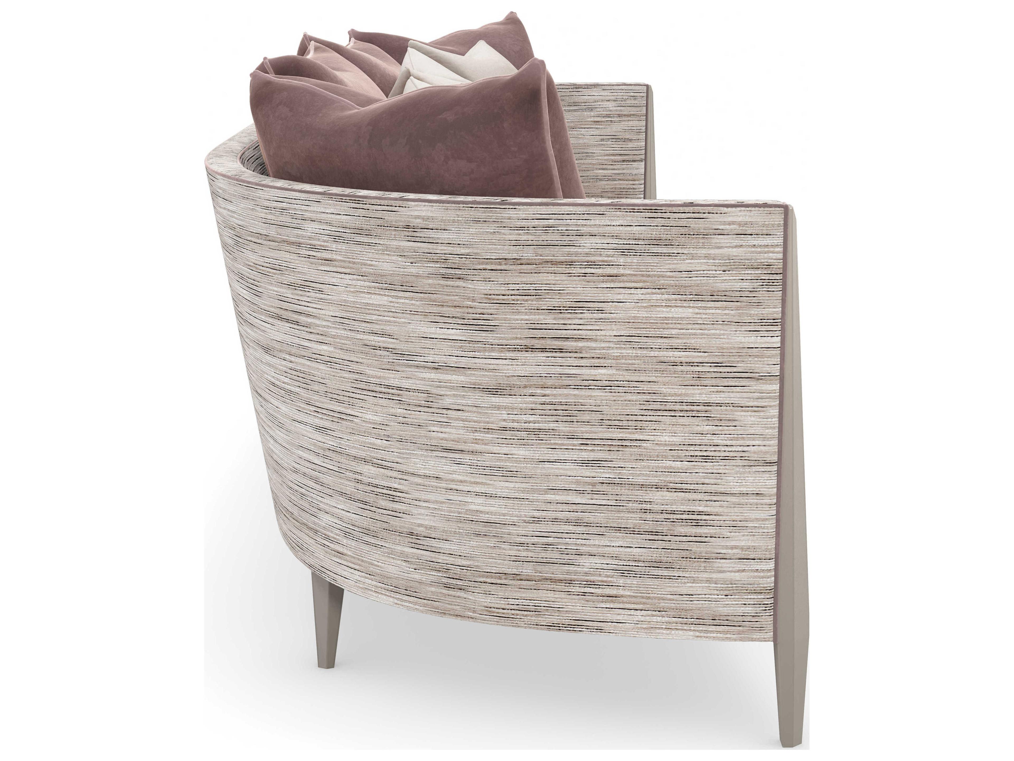 Caracole Upholstery Piping Hot Soft Silver Paint Upholstered Sofa