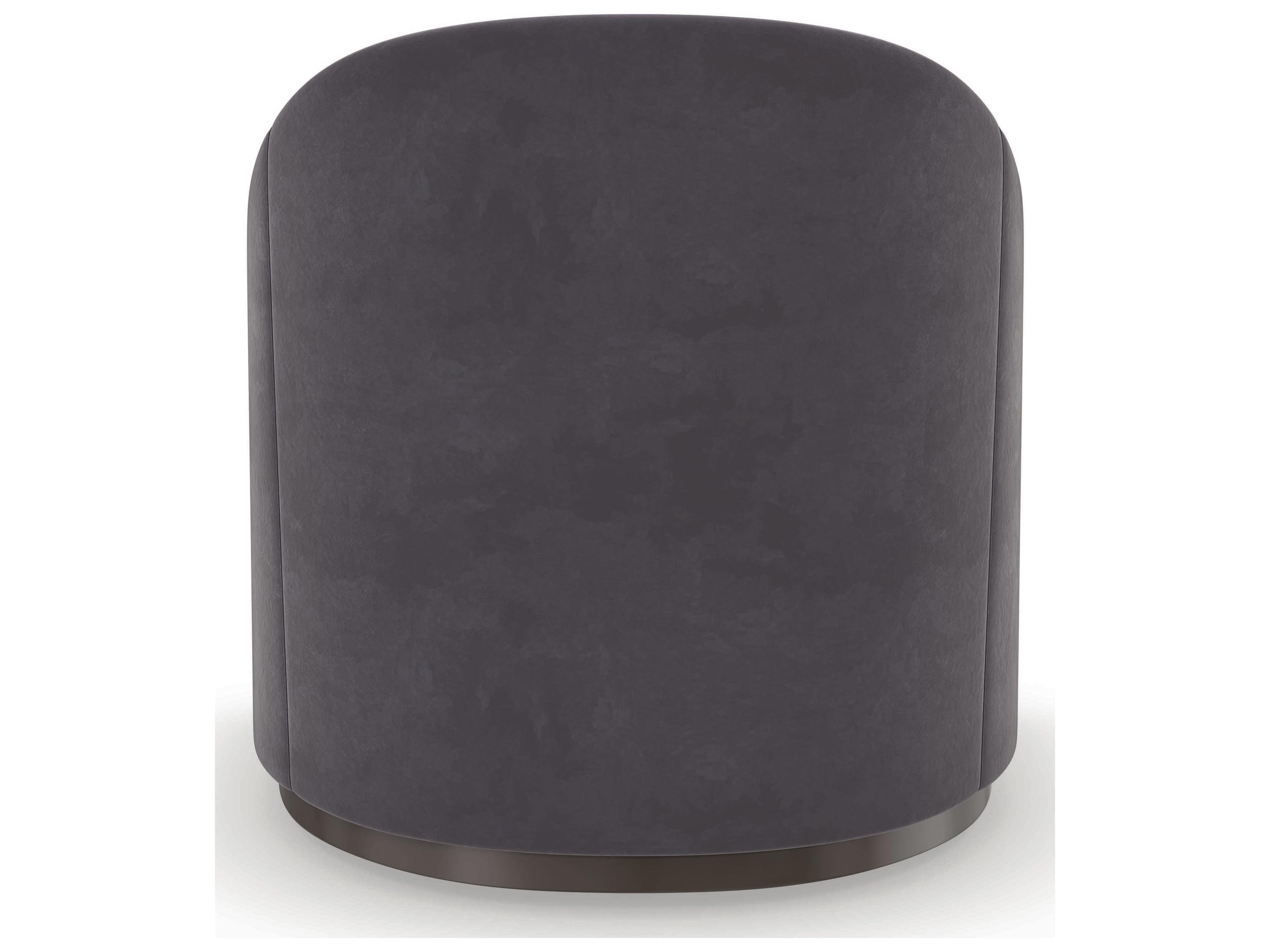 Caracole Upholstery Eclipse Swivel Gray Fabric Accent Chair