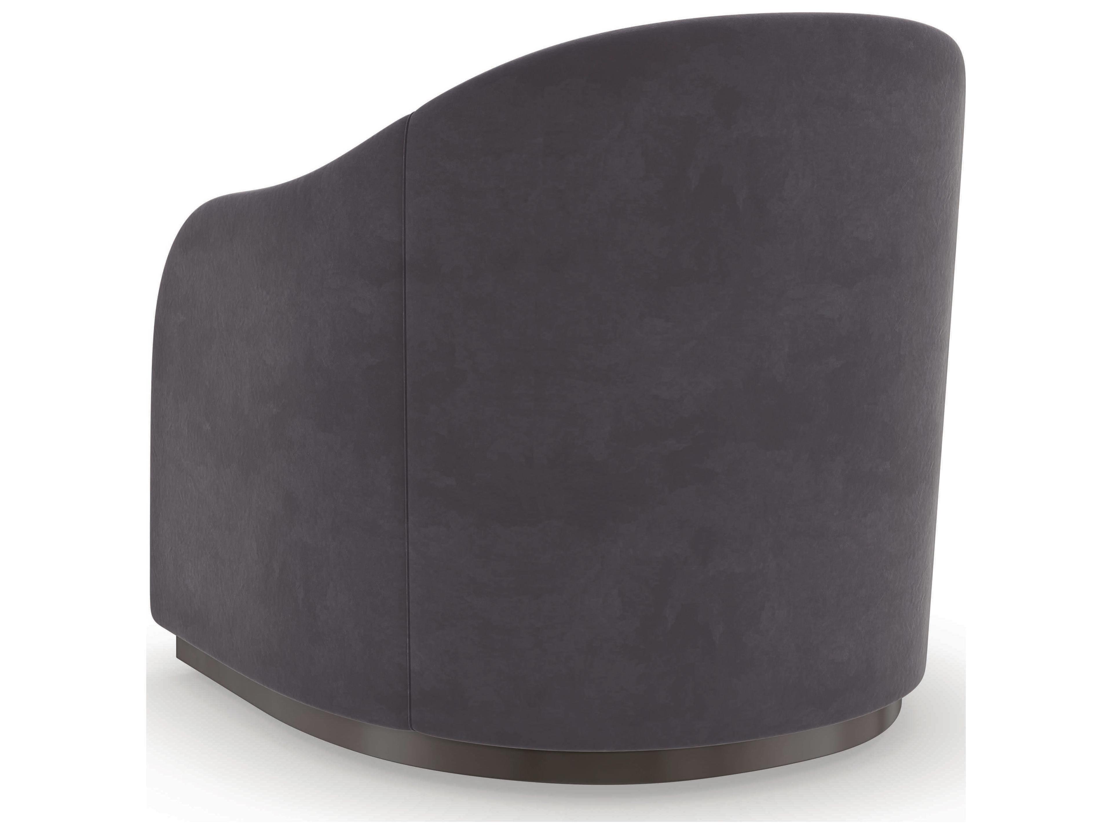 Caracole Upholstery Eclipse Swivel Gray Fabric Accent Chair