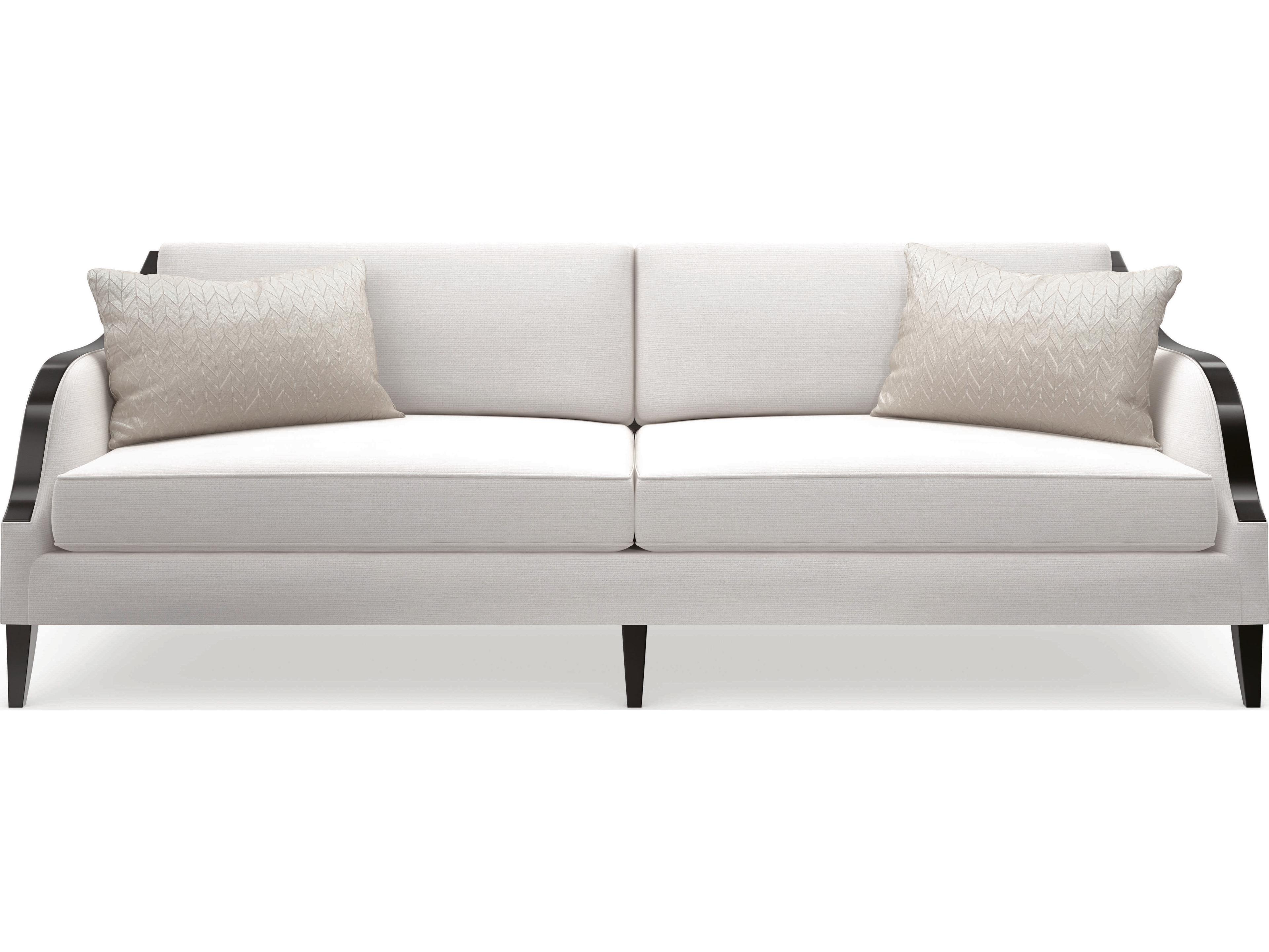 Caracole Upholstery Pitch Perfect Chocolate Truffle White Upholstered Sofa