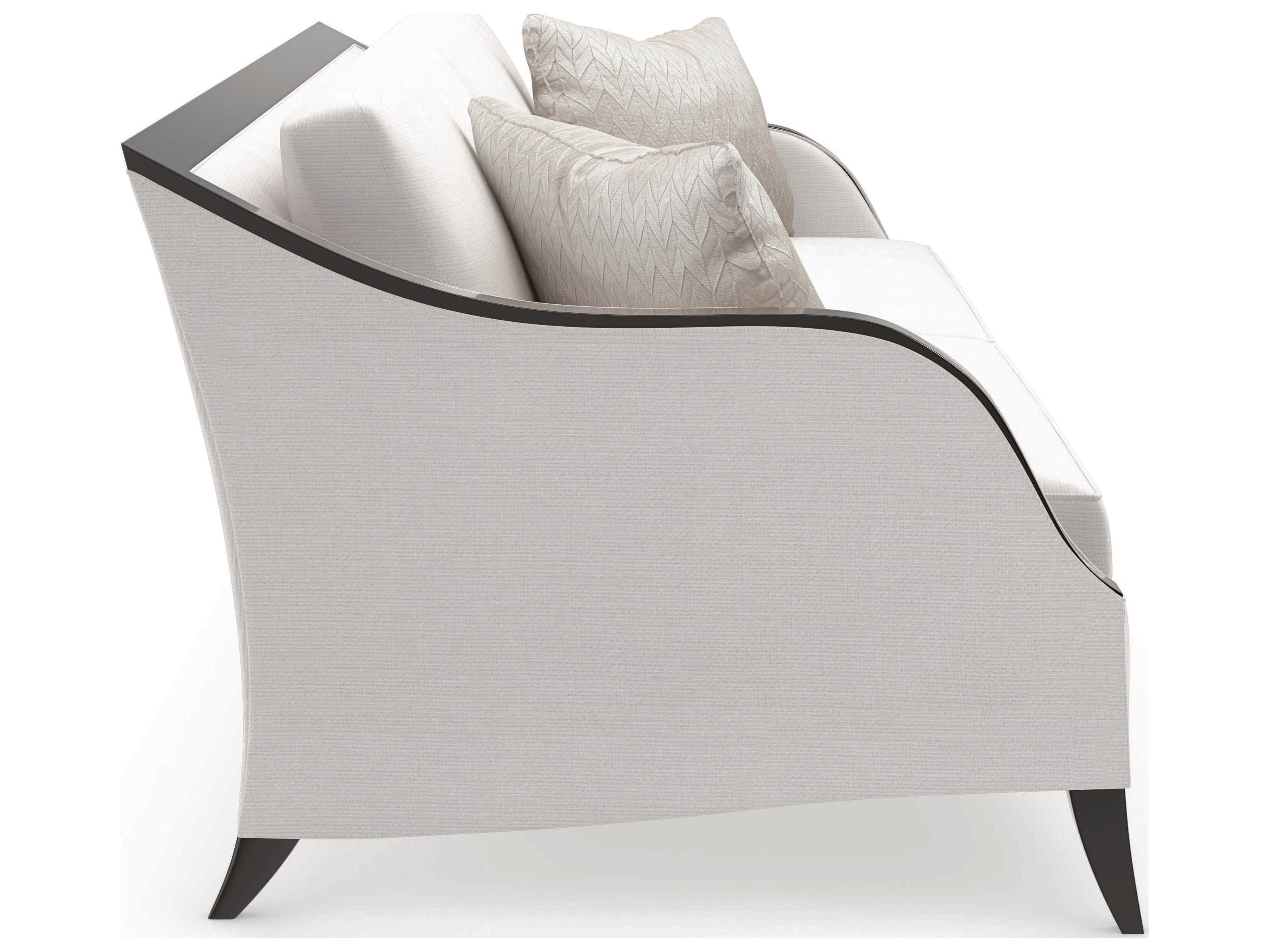 Caracole Upholstery Pitch Perfect Chocolate Truffle White Upholstered Sofa