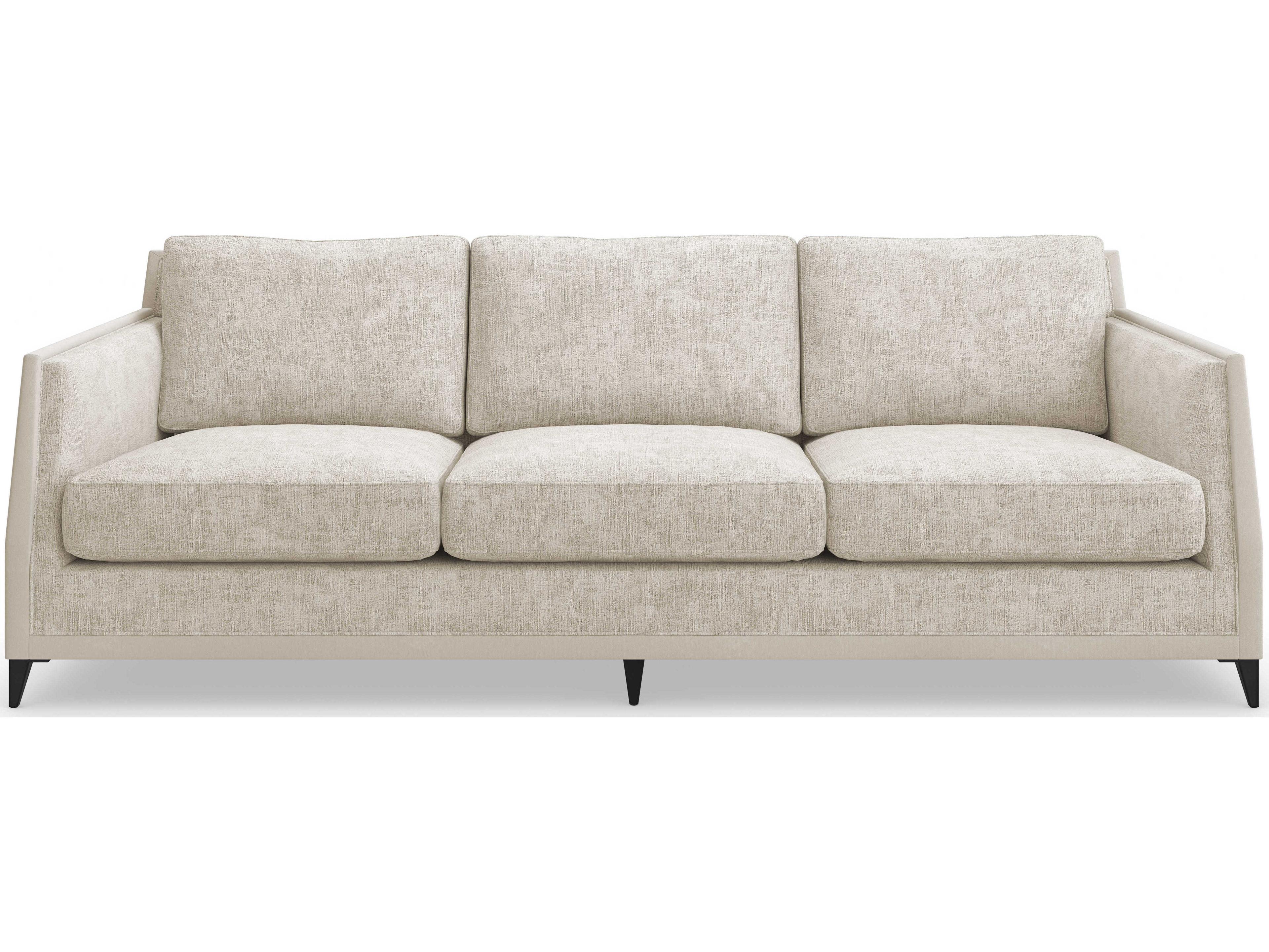 Caracole Upholstery Limitless Brushed Deep Bronze Beige Upholstered Sofa