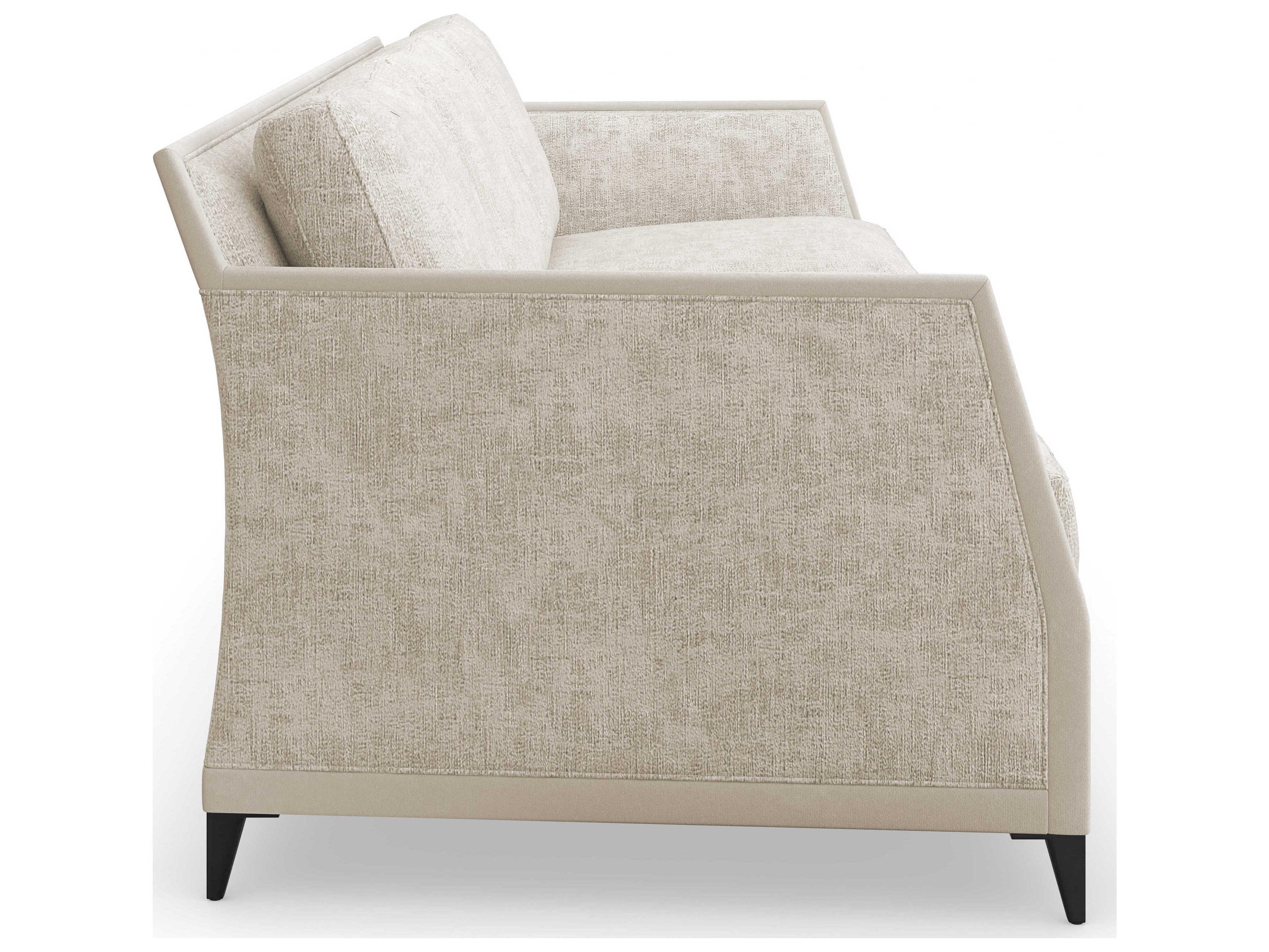 Caracole Upholstery Limitless Brushed Deep Bronze Beige Upholstered Sofa