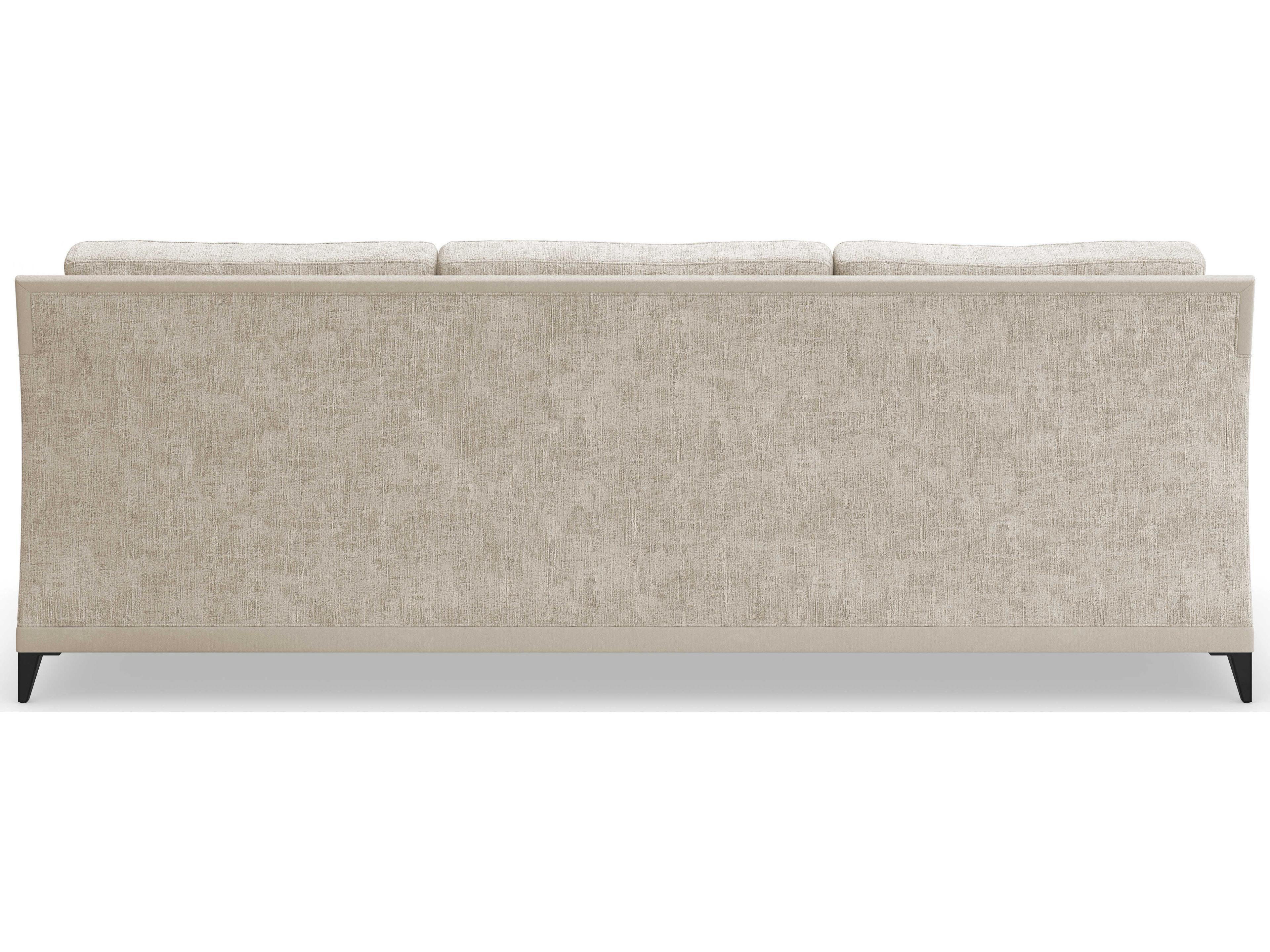 Caracole Upholstery Limitless Brushed Deep Bronze Beige Upholstered Sofa