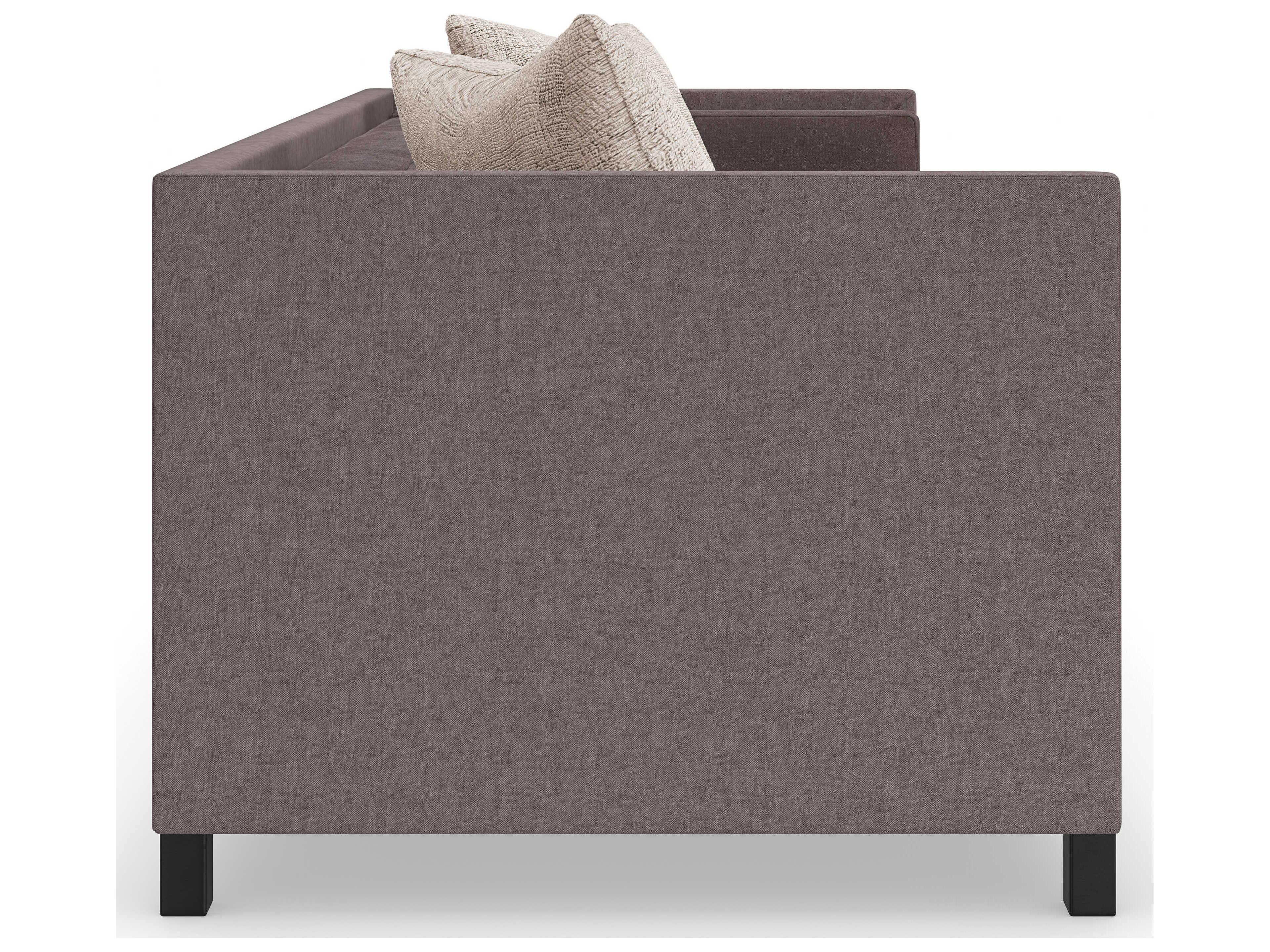 Caracole Upholstery Tuxedo Brushed Deep Bronze Brown Upholstered Sofa