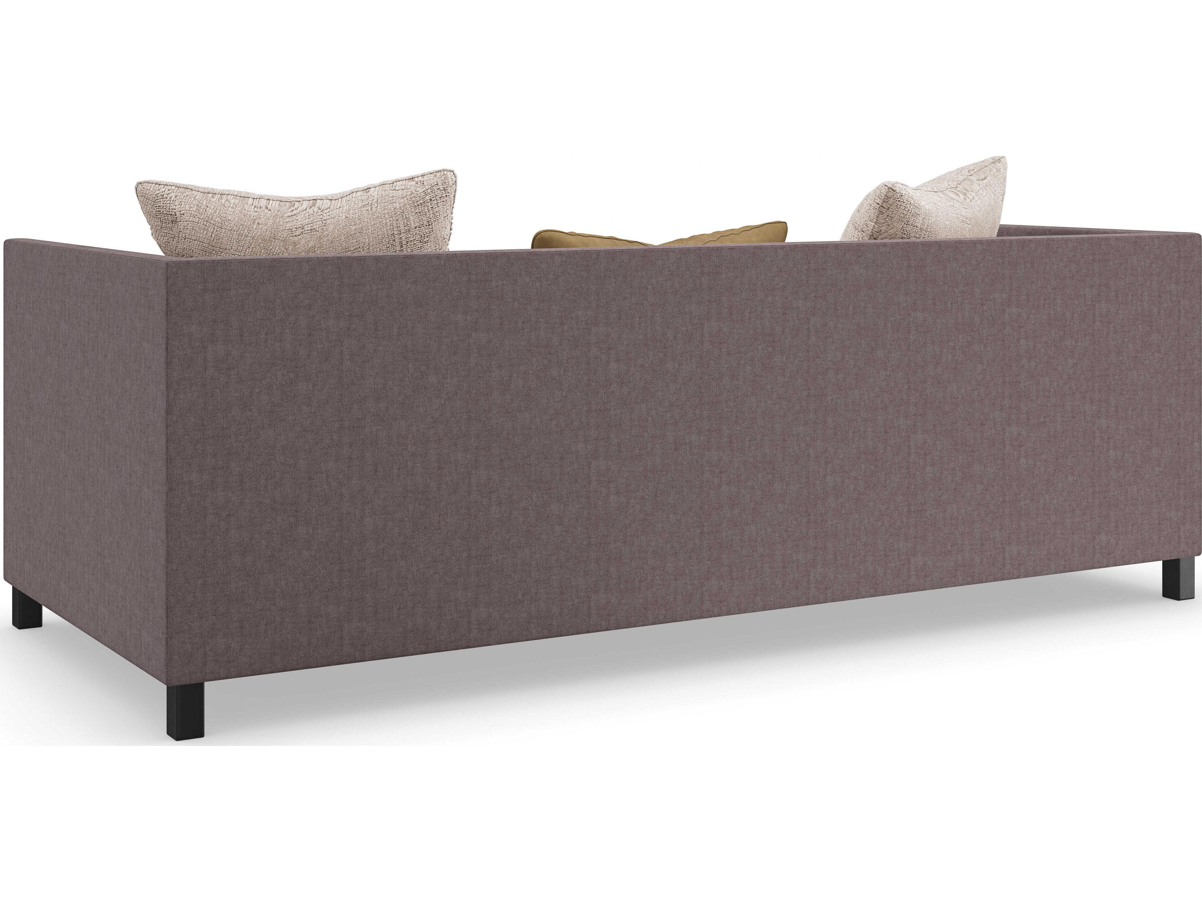 Caracole Upholstery Tuxedo Brushed Deep Bronze Brown Upholstered Sofa