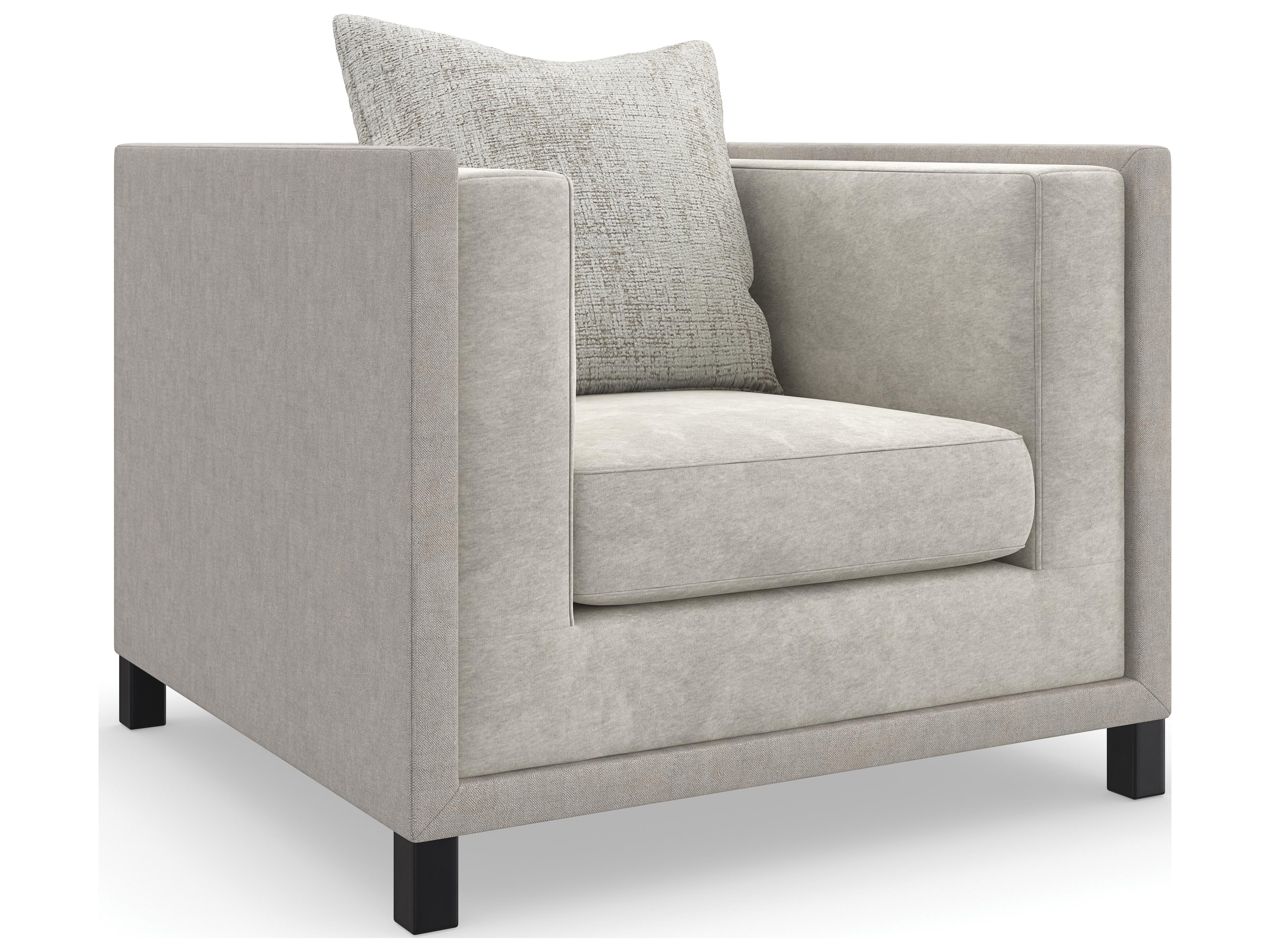 Upholstery Tuxedo Gray Fabric Accent Chair