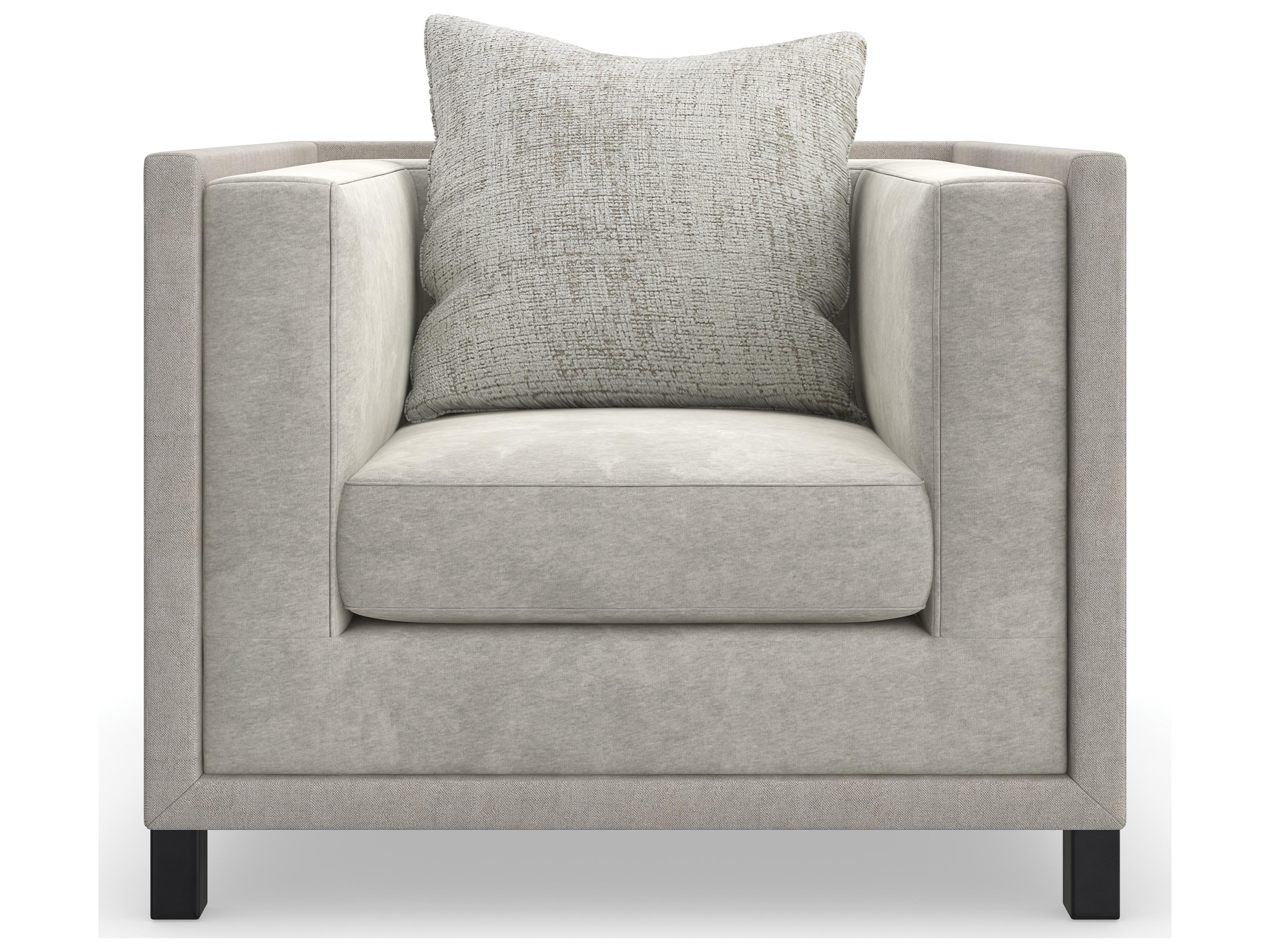 Caracole Upholstery Tuxedo Gray Fabric Accent Chair