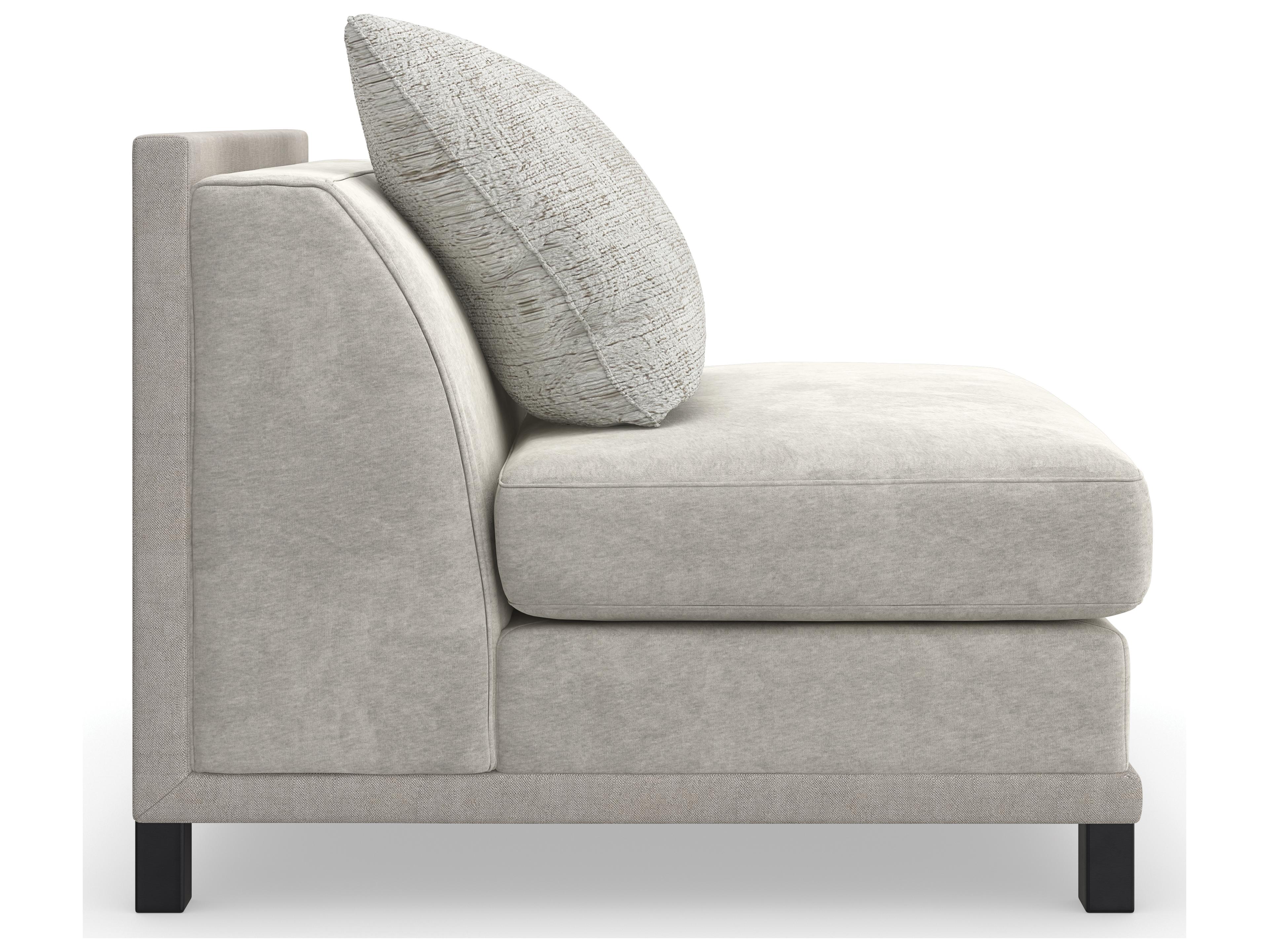 Caracole Upholstery Tuxedo Gray Fabric Armless Chair