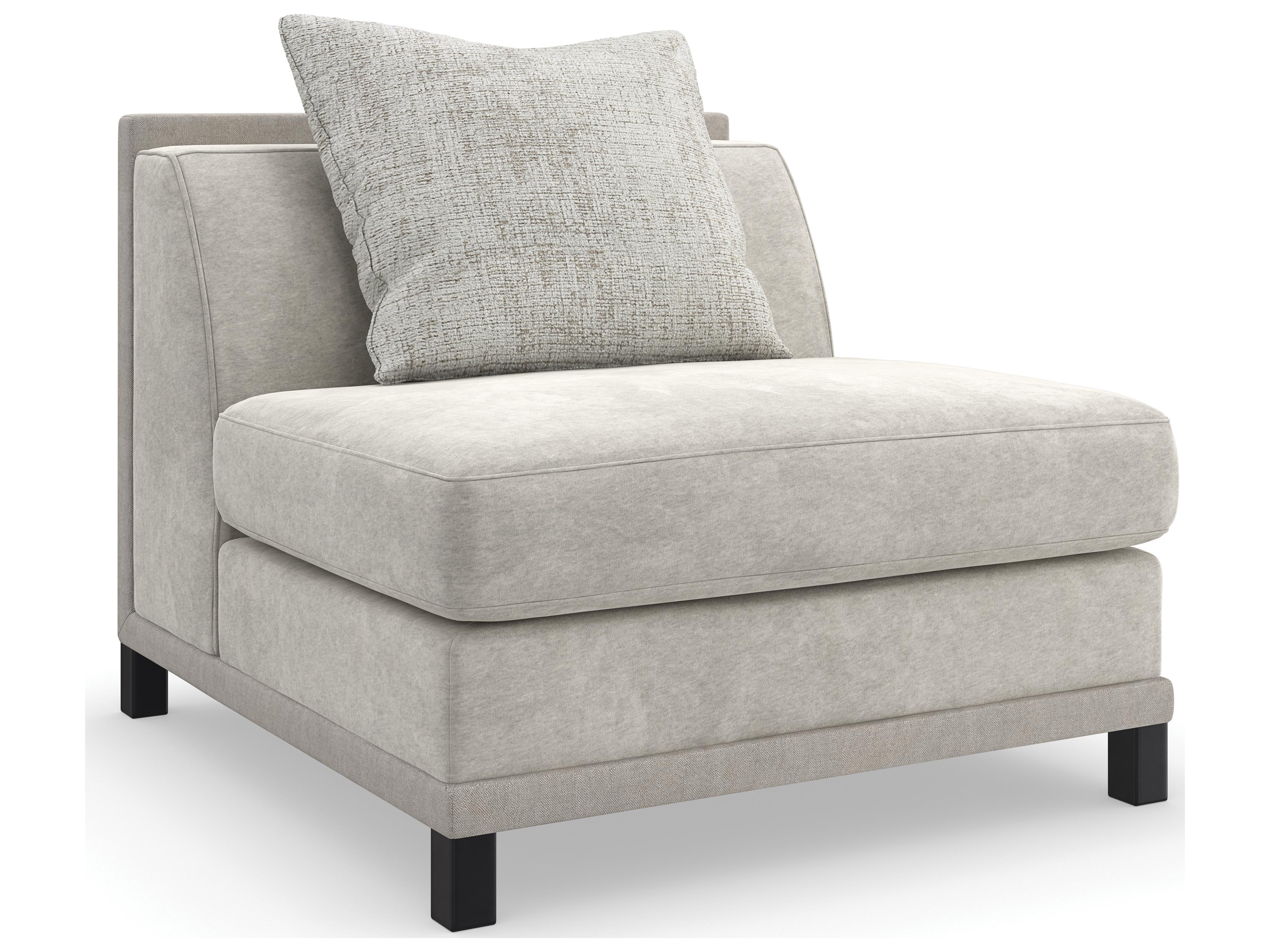 Caracole Upholstery Tuxedo Gray Fabric Armless Chair