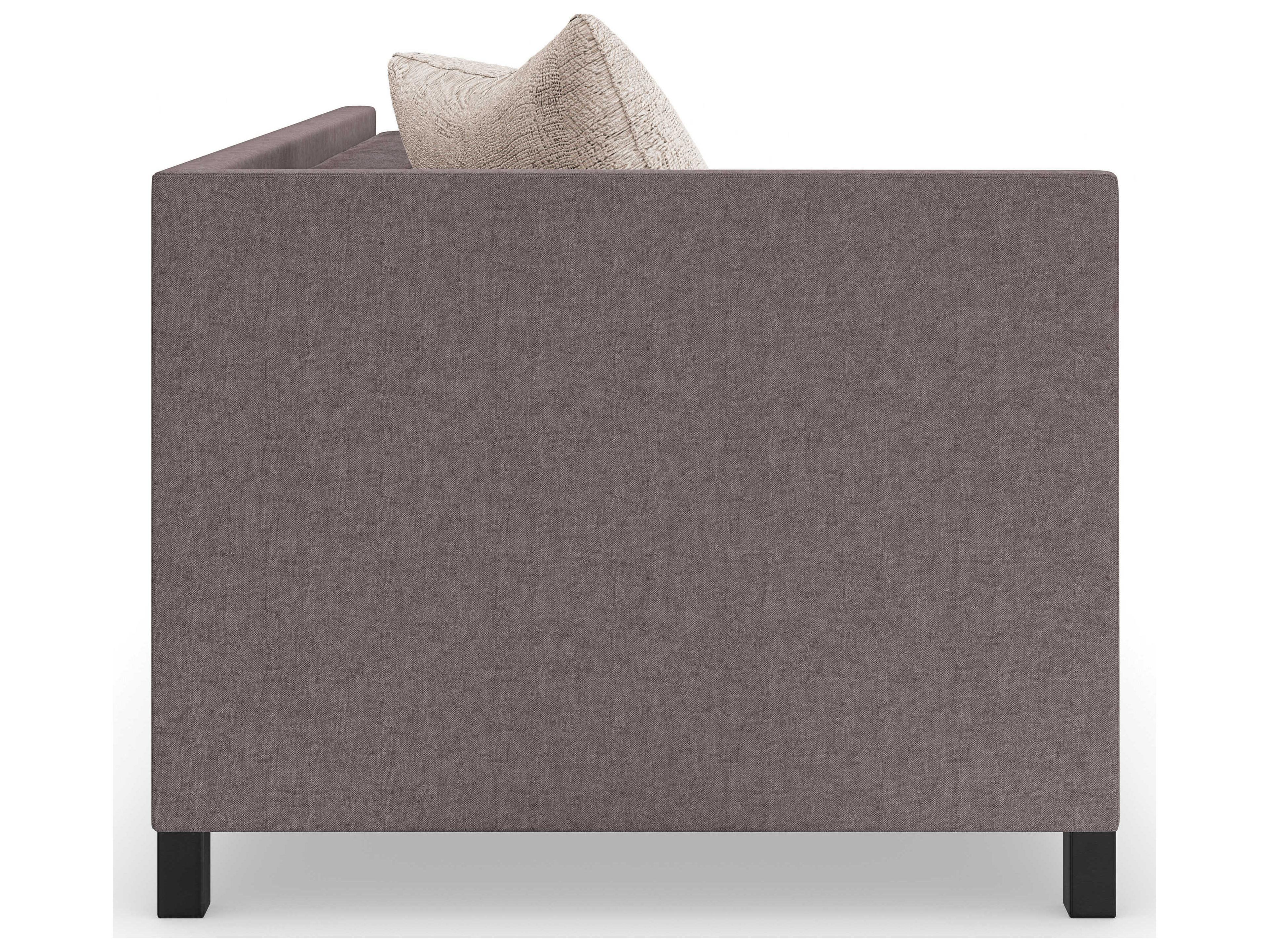 Caracole Upholstery Tuxedo LAF Brushed Deep Bronze Brown Upholstered Loveseat