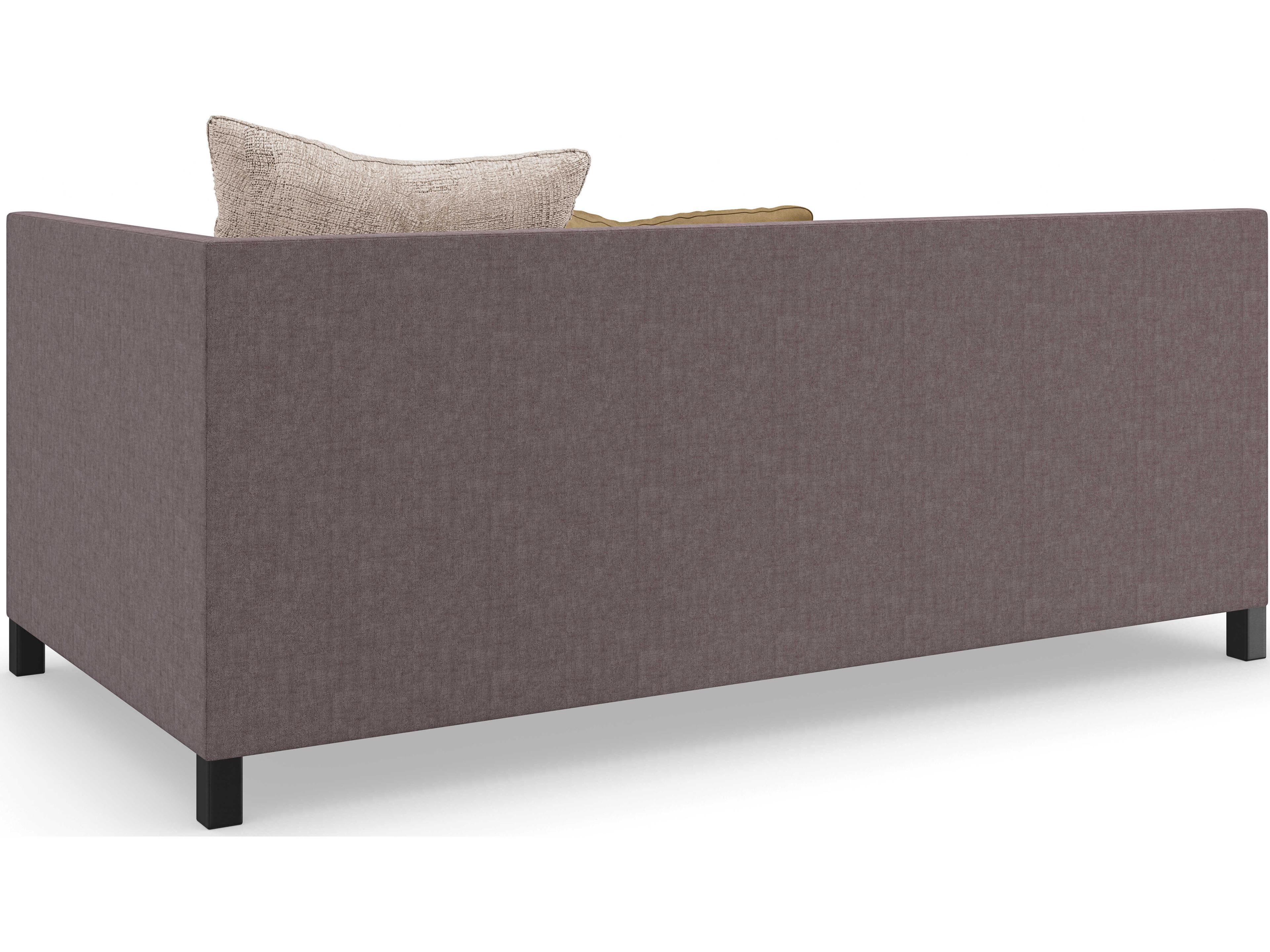 Caracole Upholstery Tuxedo RAF Brushed Deep Bronze Brown Upholstered Loveseat