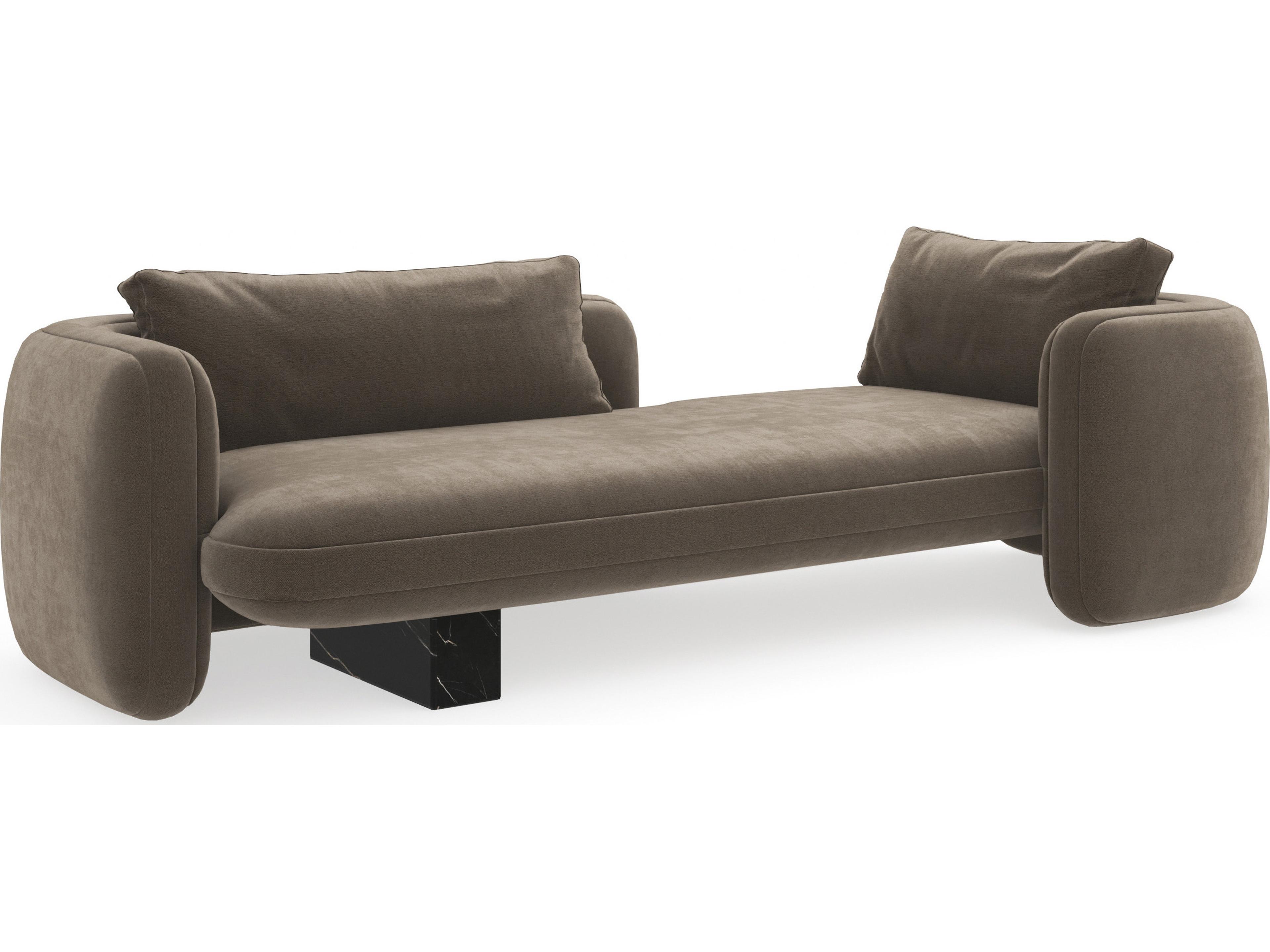 Overlap Brown Upholstered Chaise