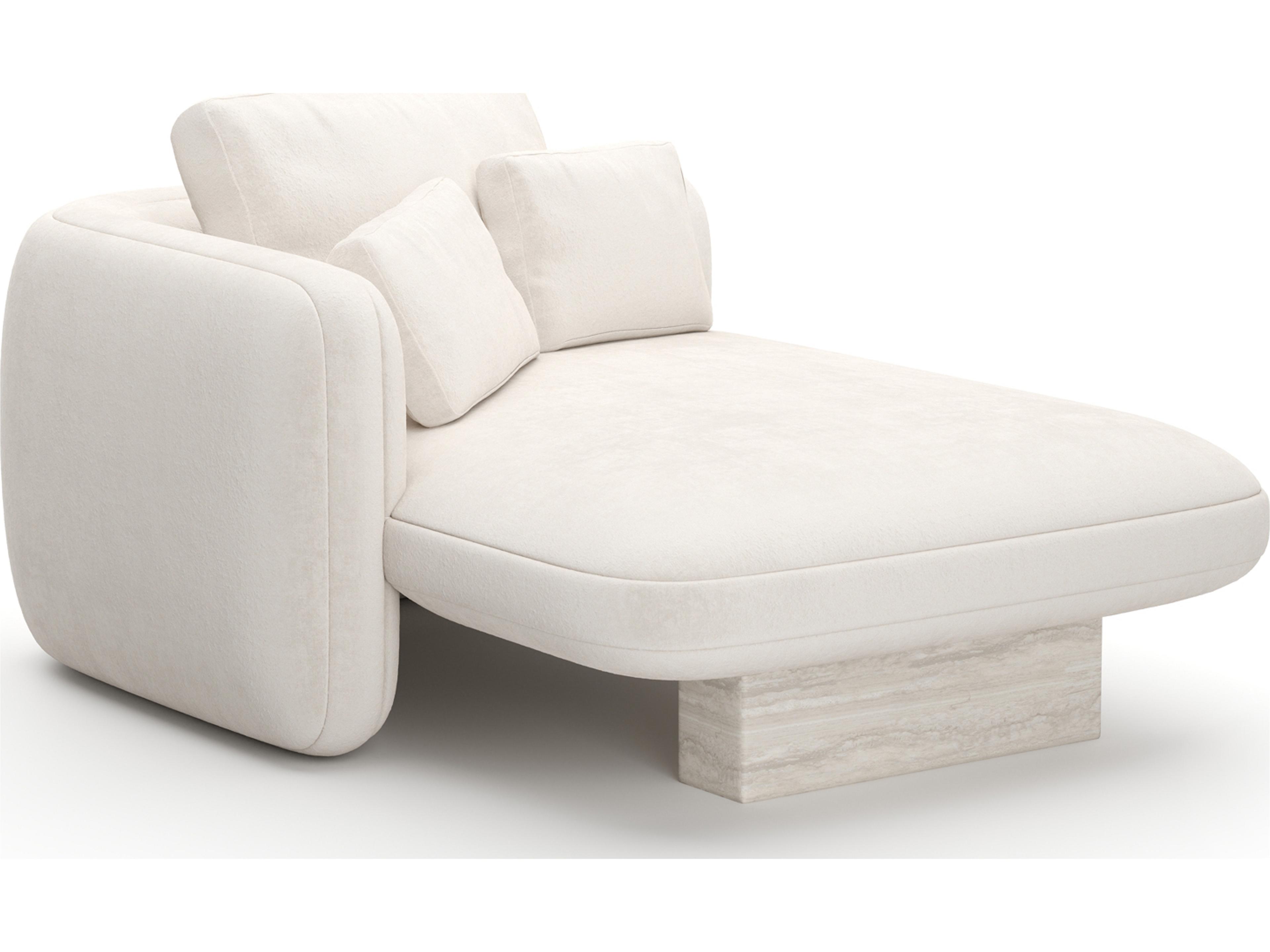 Overlap White Upholstered Chaise