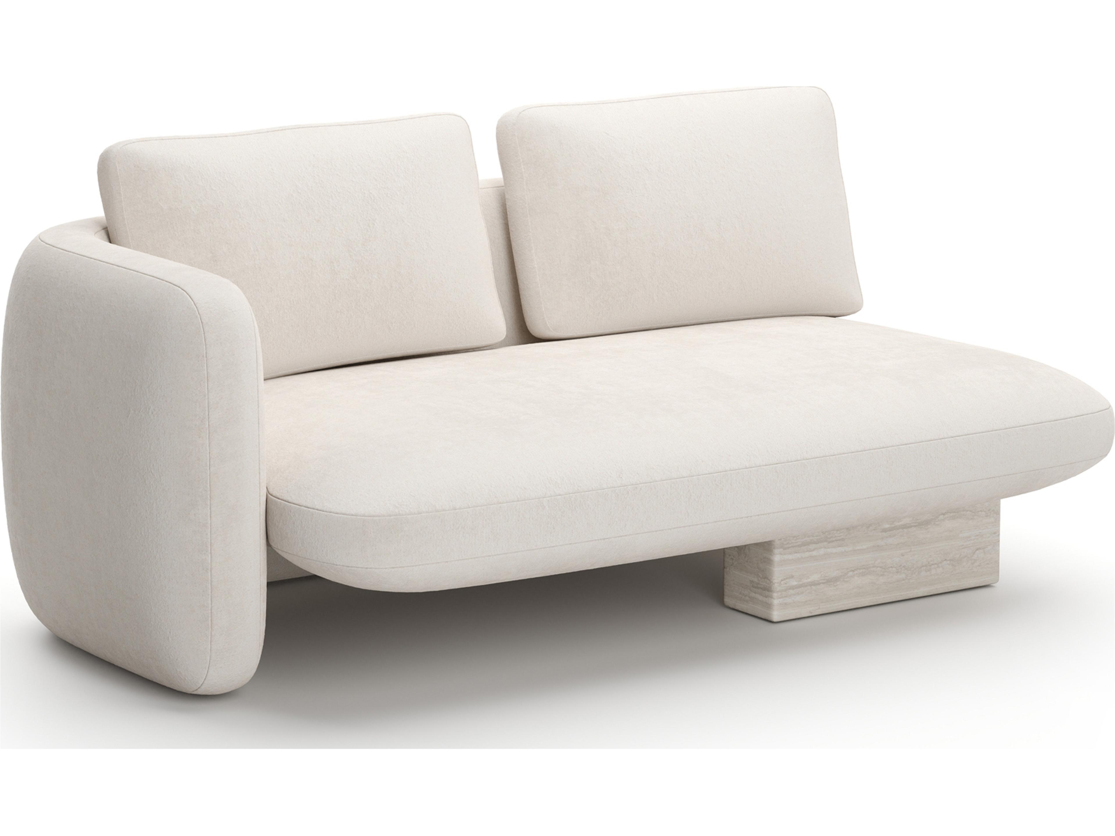 Overlap White Upholstered Loveseat