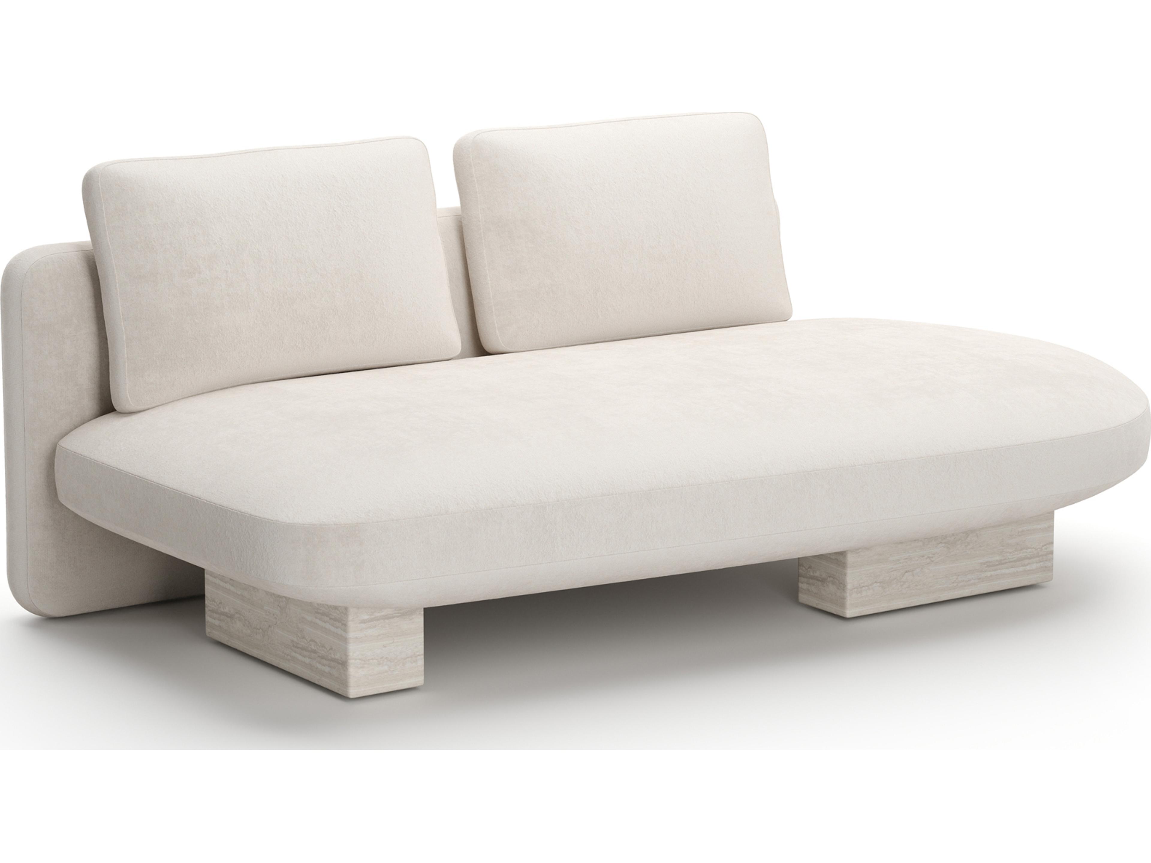 Overlap White Upholstered Loveseat