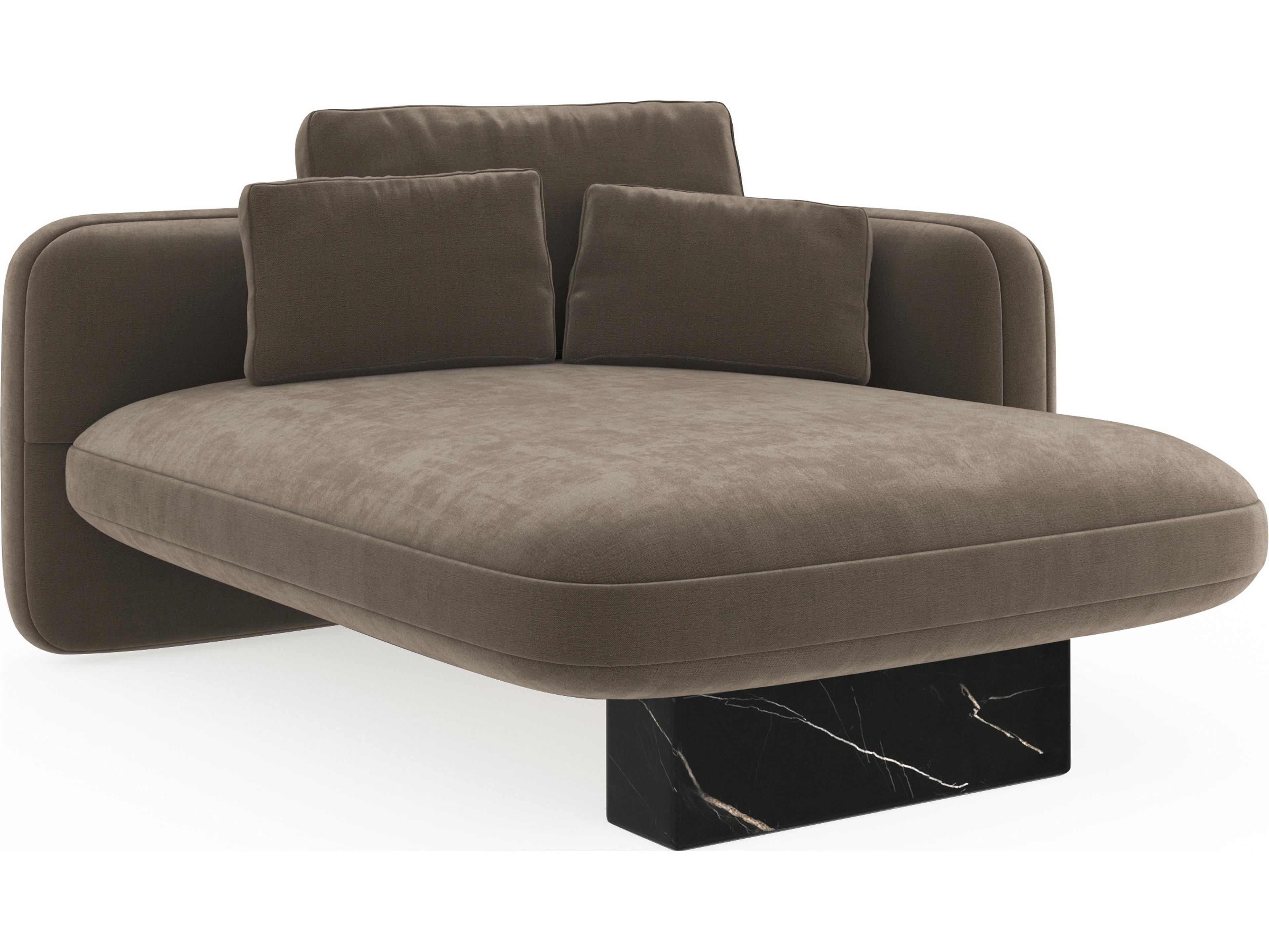 Overlap Brown Upholstered Chaise