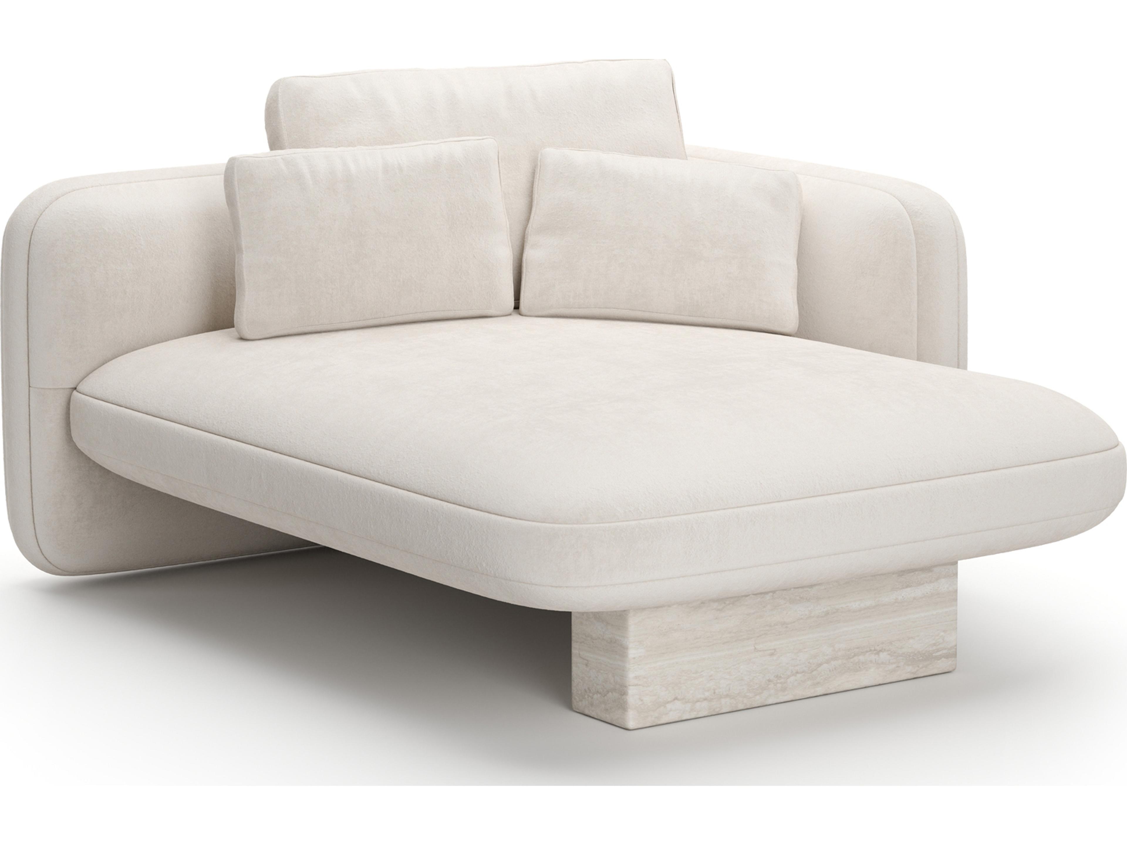 Overlap White Upholstered Chaise