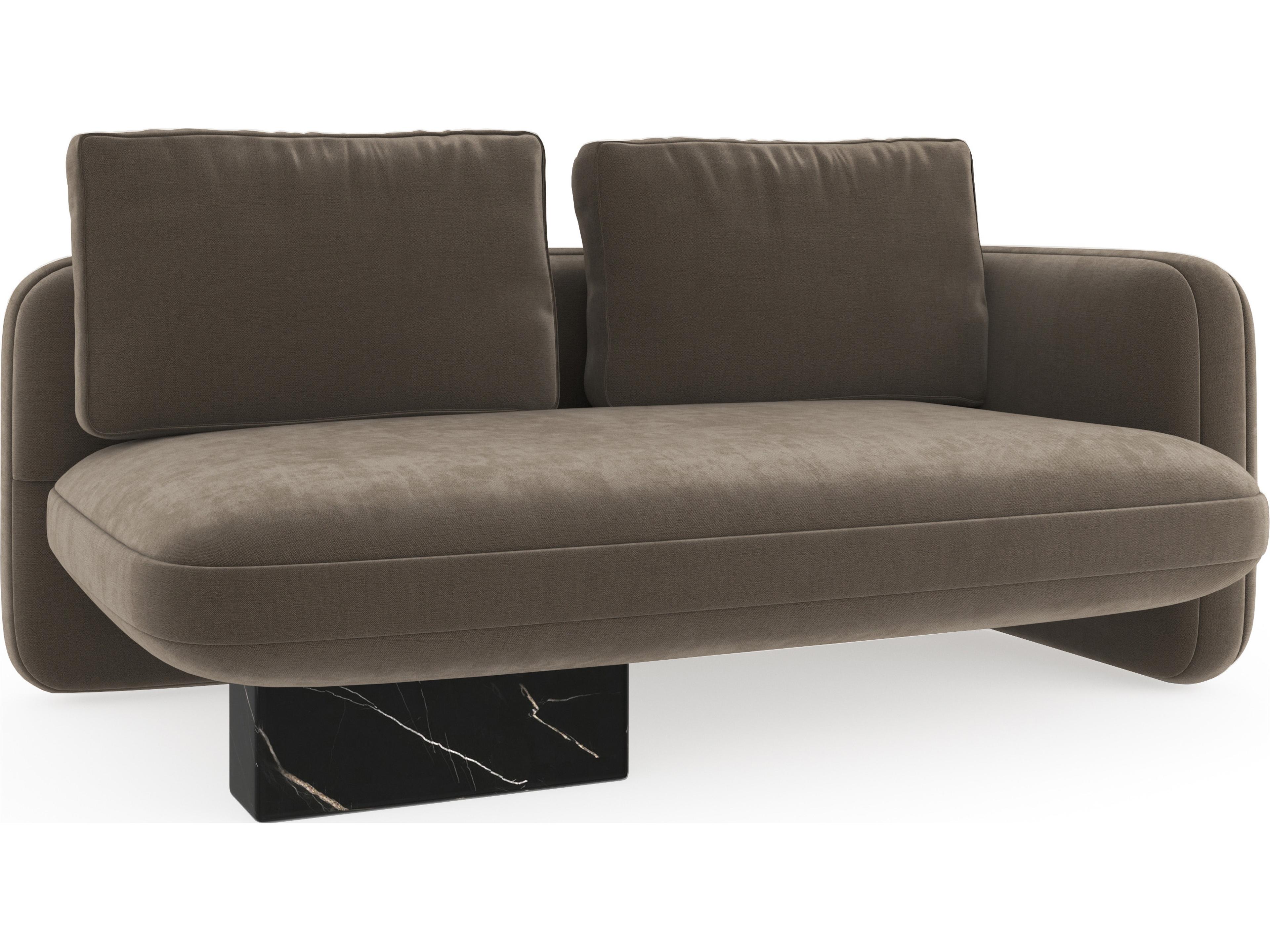 Overlap Brown Upholstered Loveseat