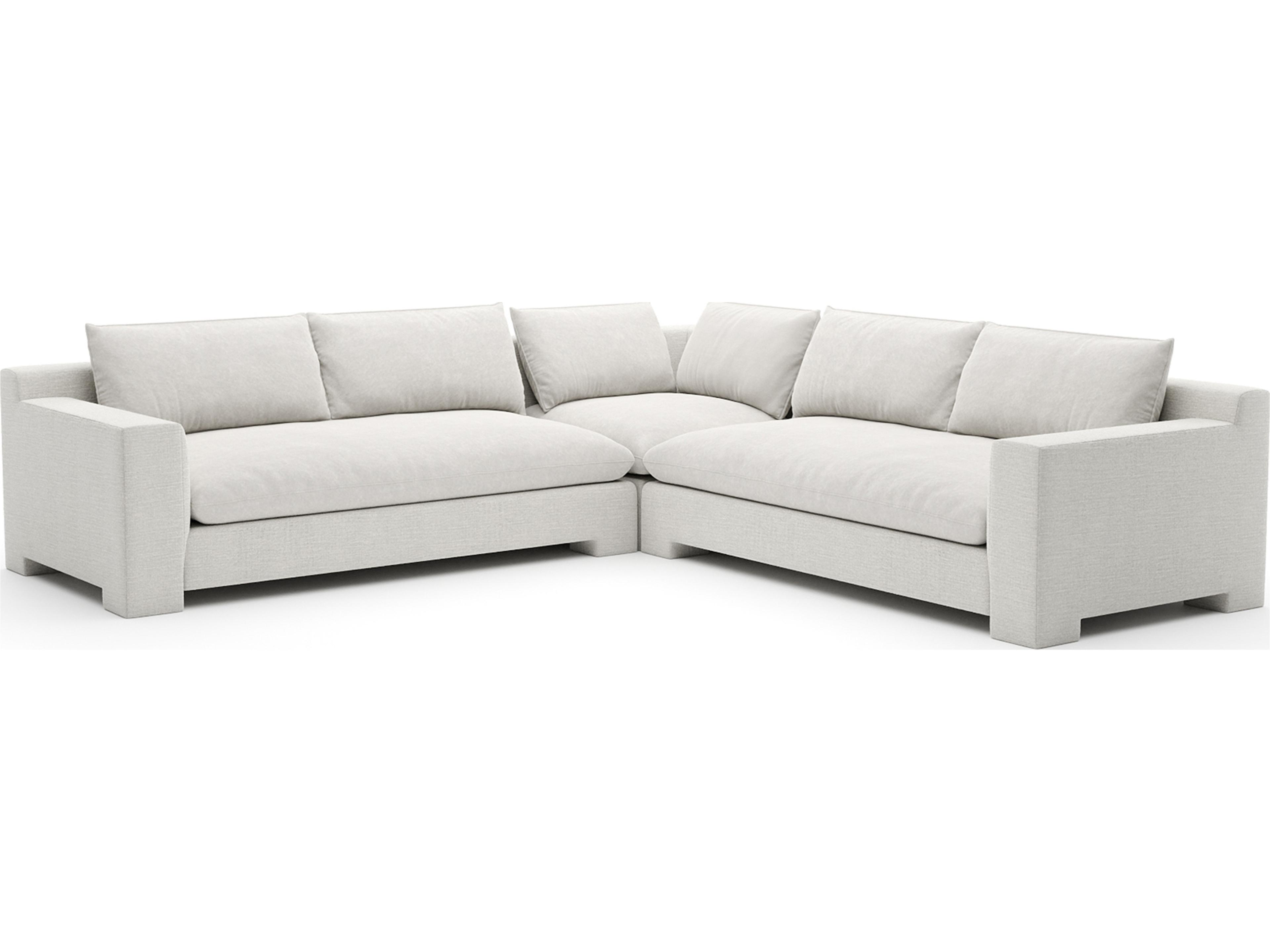 Devon White Upholstered Sectional Sofa