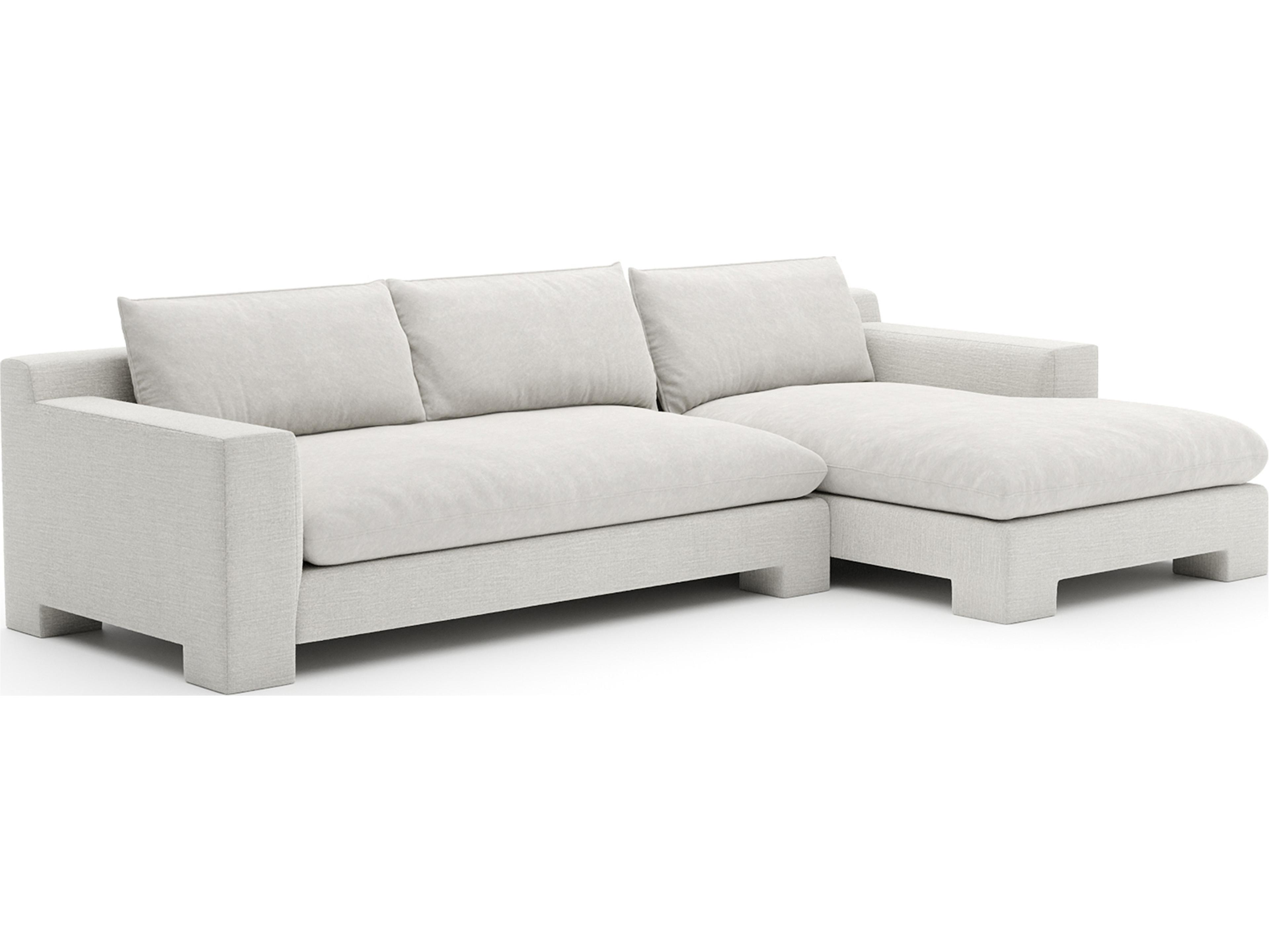 Devon White Upholstered Sectional Sofa