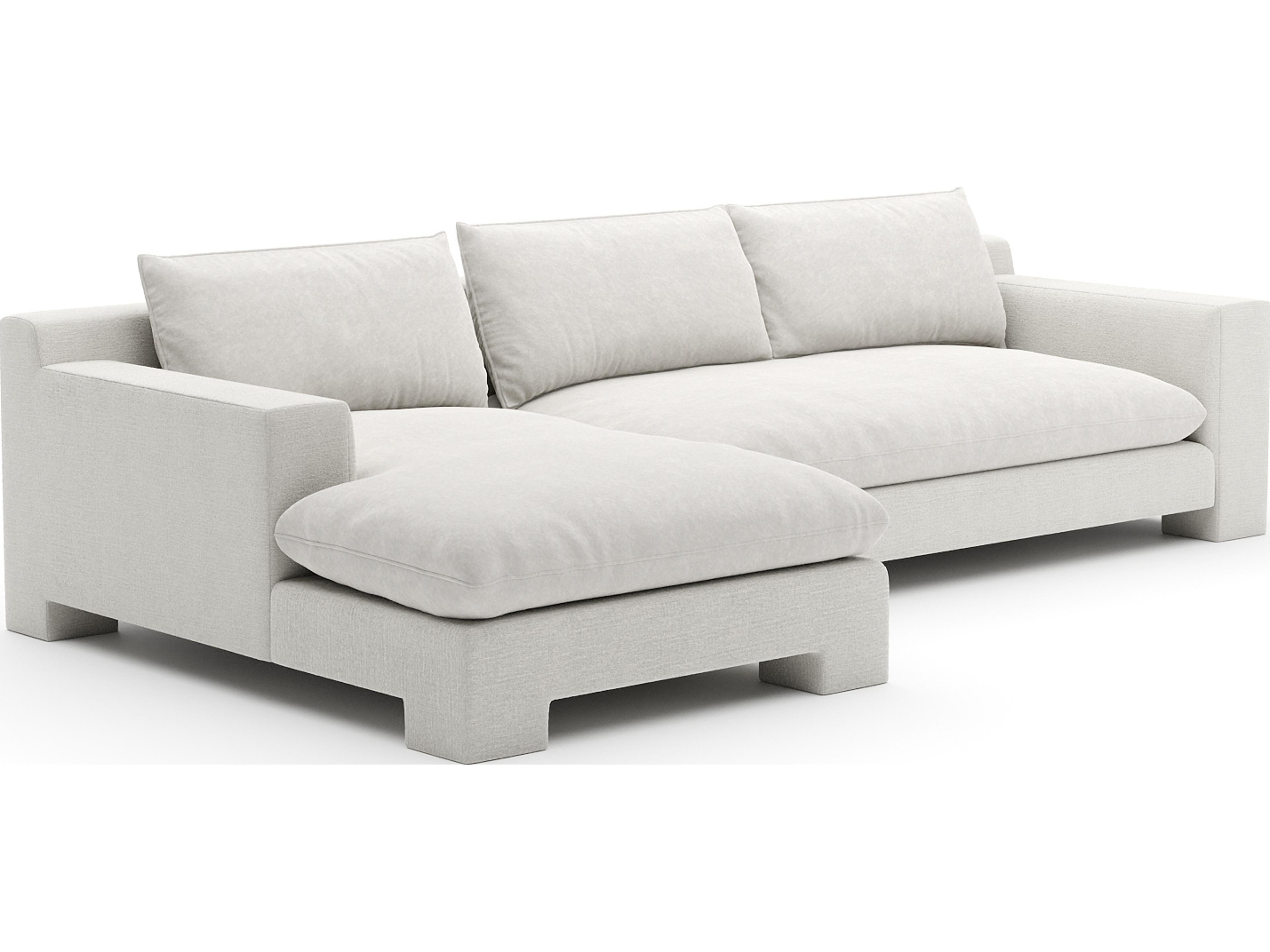 Devon White Upholstered Sectional Sofa