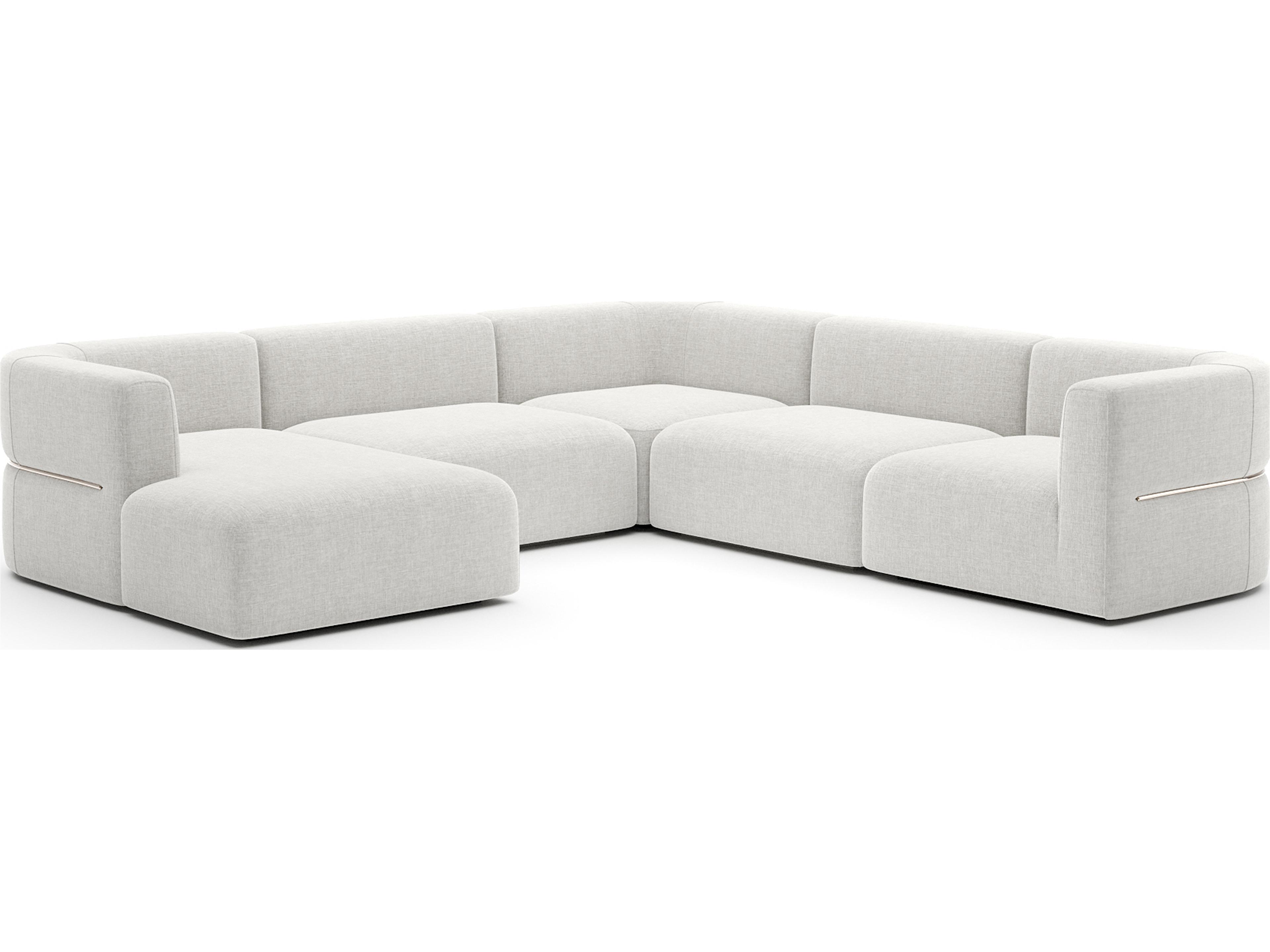 Rhythm White Upholstered Sectional Sofa