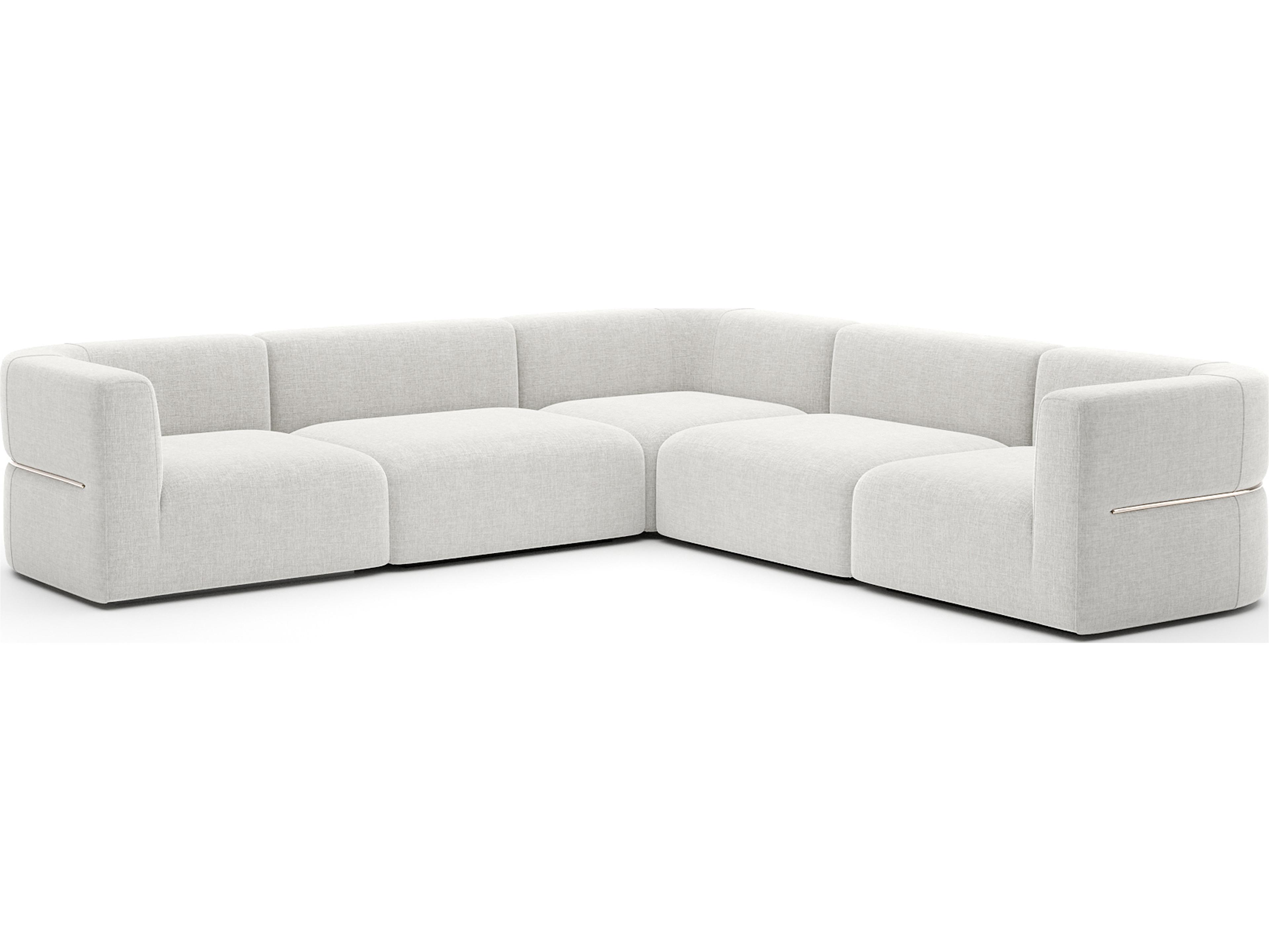 Rhythm White Upholstered Sectional Sofa