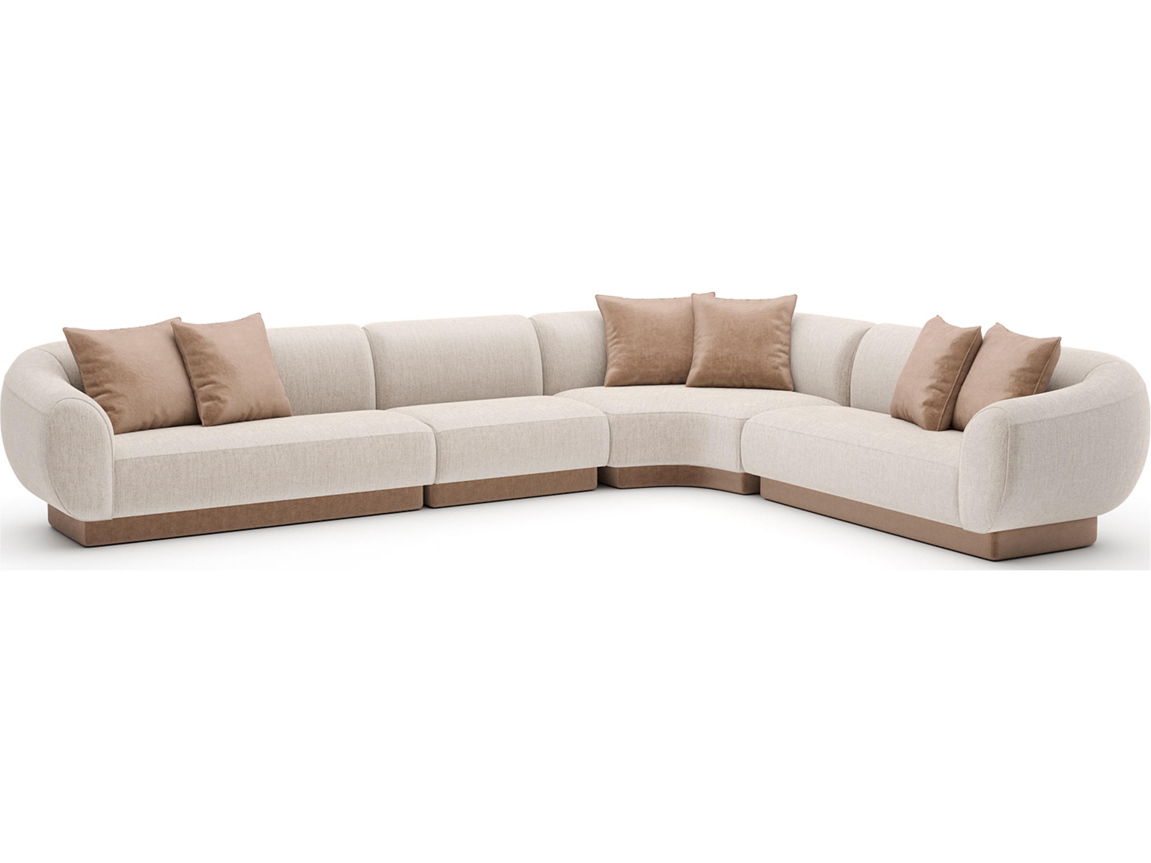 Caracole Seta Beige Upholstered Sectional Sofa