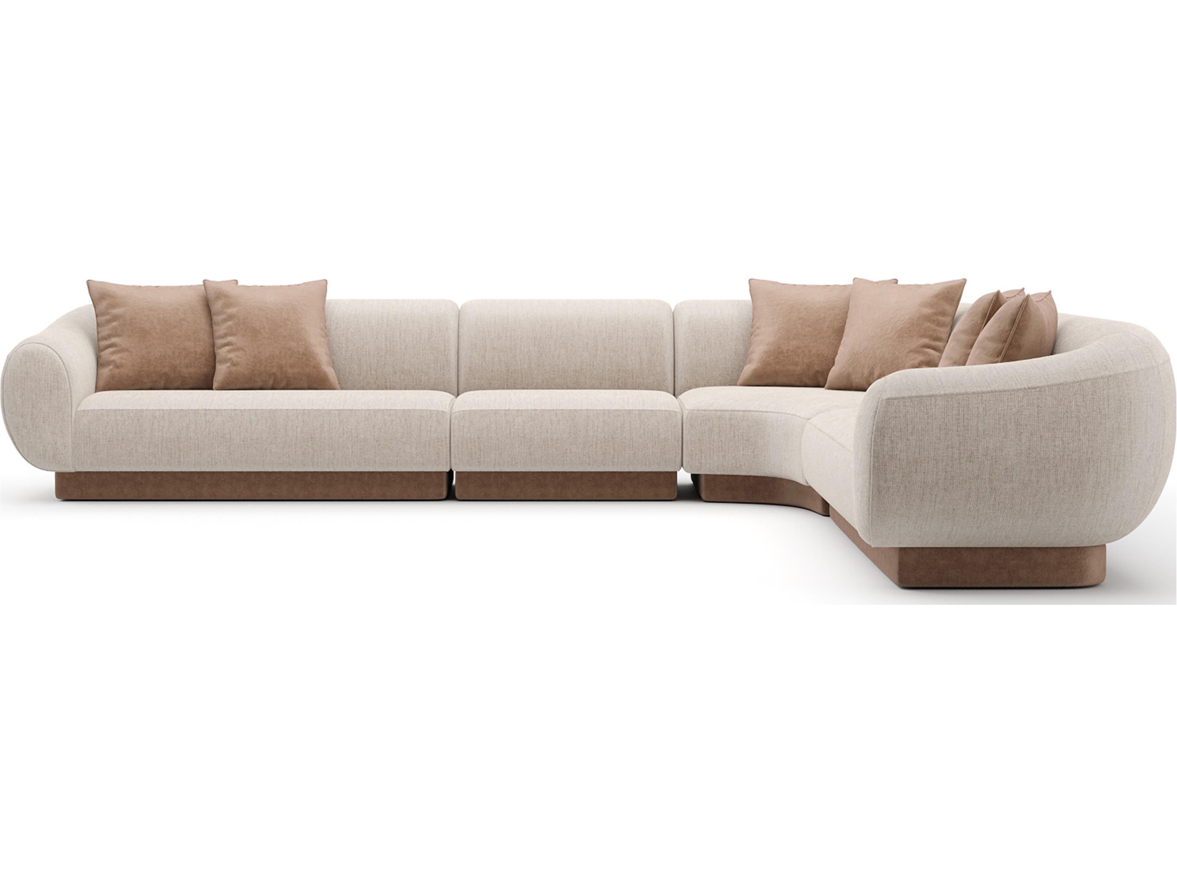 Caracole Seta Beige Upholstered Sectional Sofa