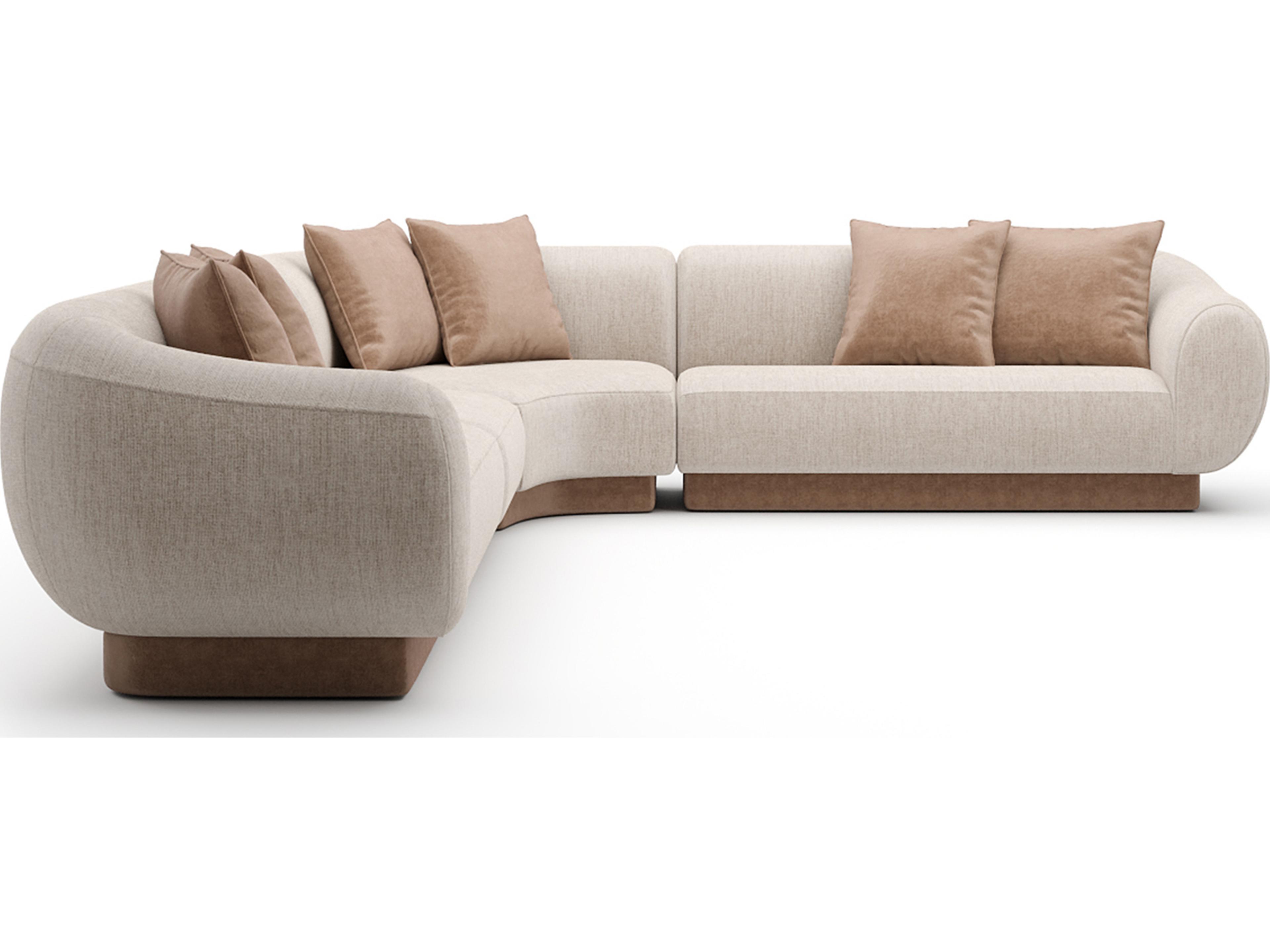 Caracole Seta Beige Upholstered Sectional Sofa